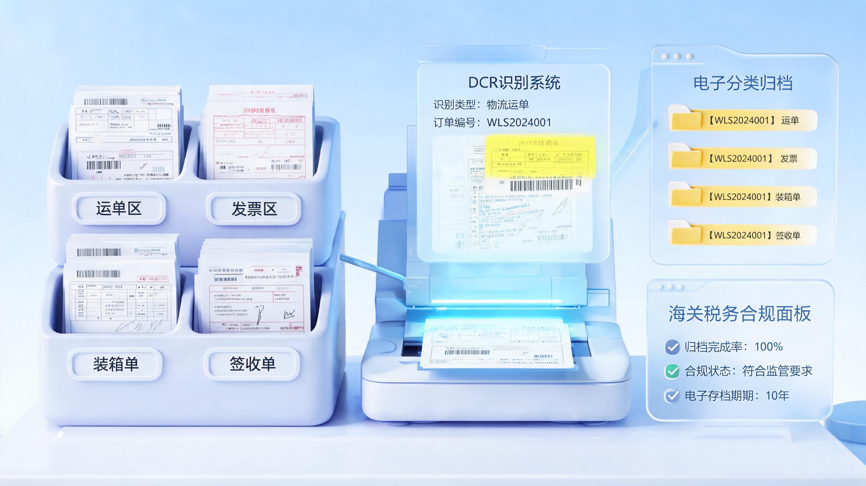 物流单据自动存档方法,兼顾效率与合规