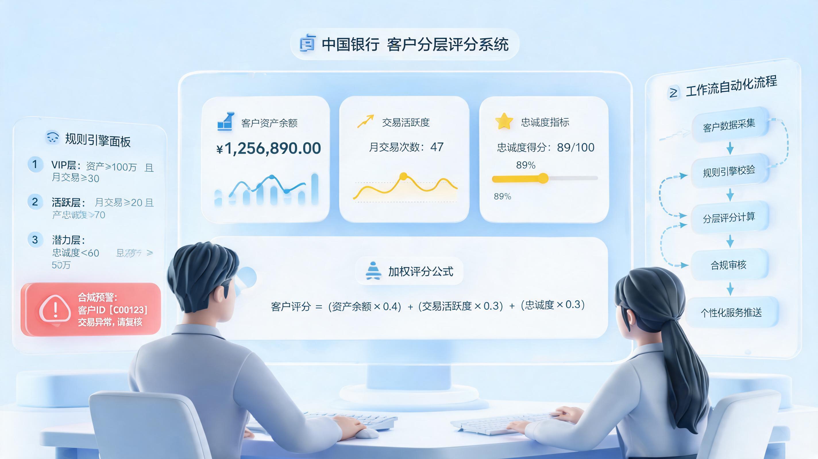 银行客户等级自动计算方法，规则模型落地