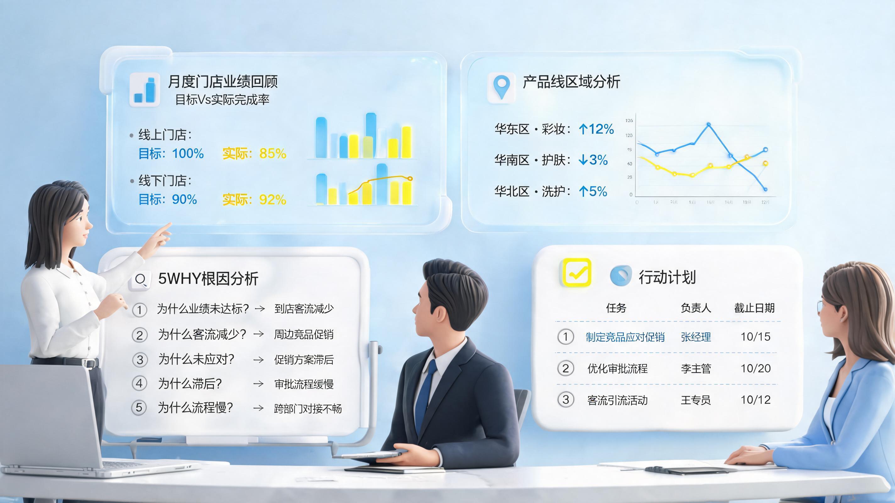 店铺月度经营复盘实操技巧,抓目标拿结果