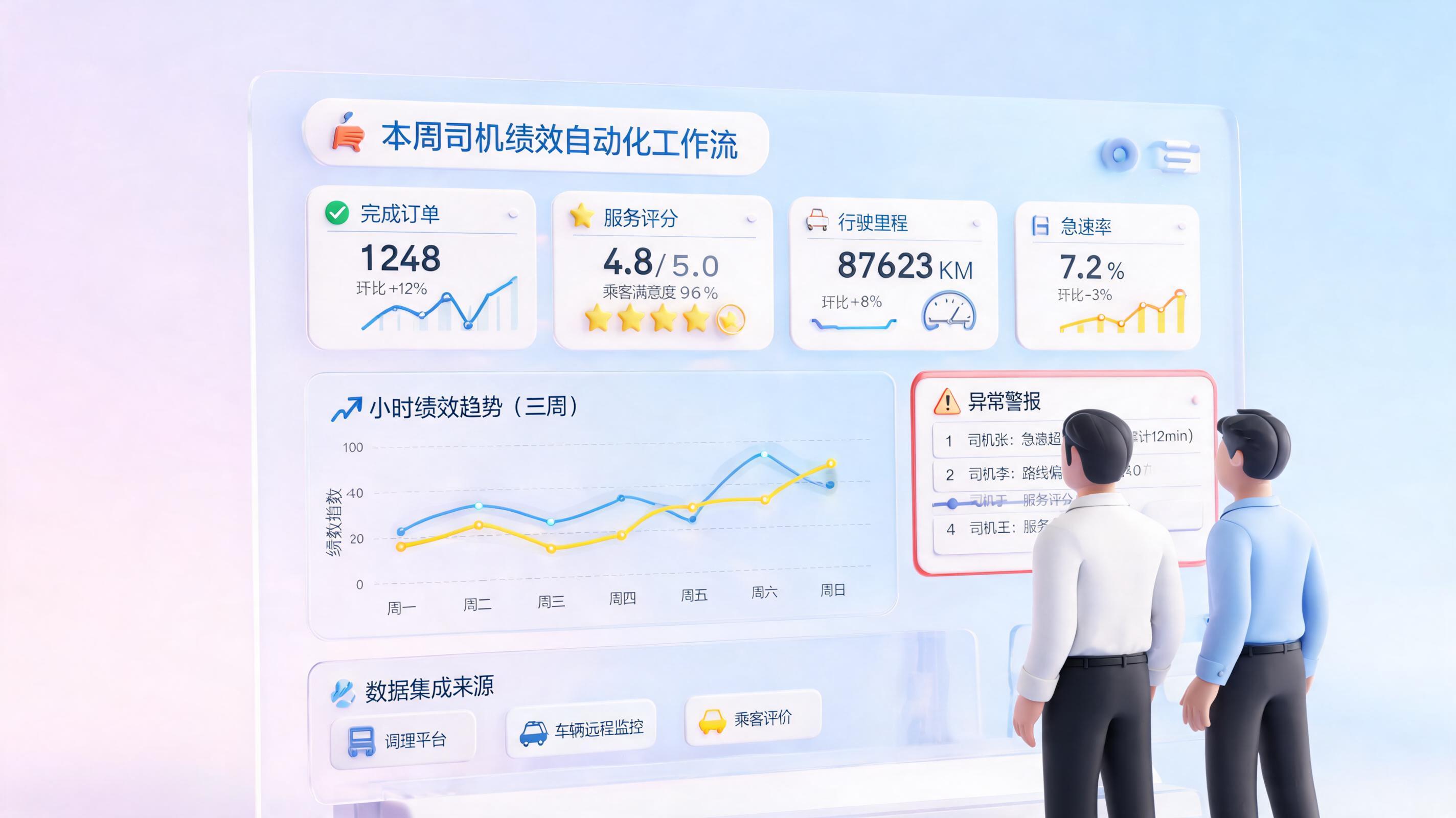 司机绩效数据自动汇总技巧，车队周报提效_图1