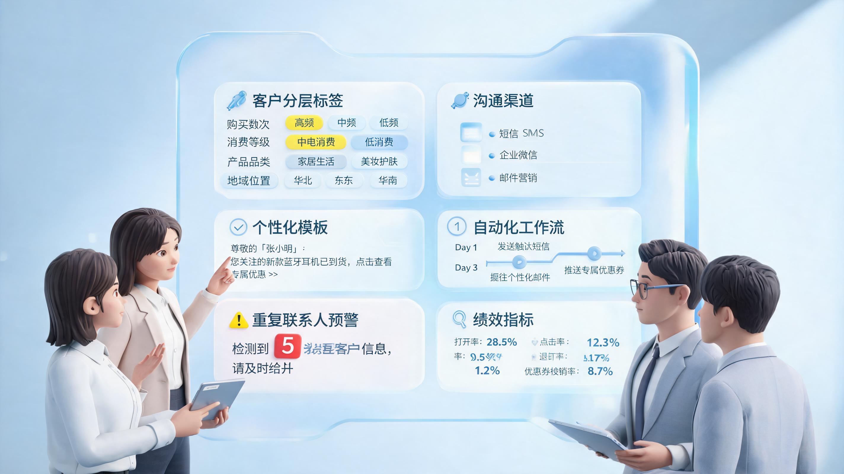 客户维护信息批量发送技巧：分层触达提效