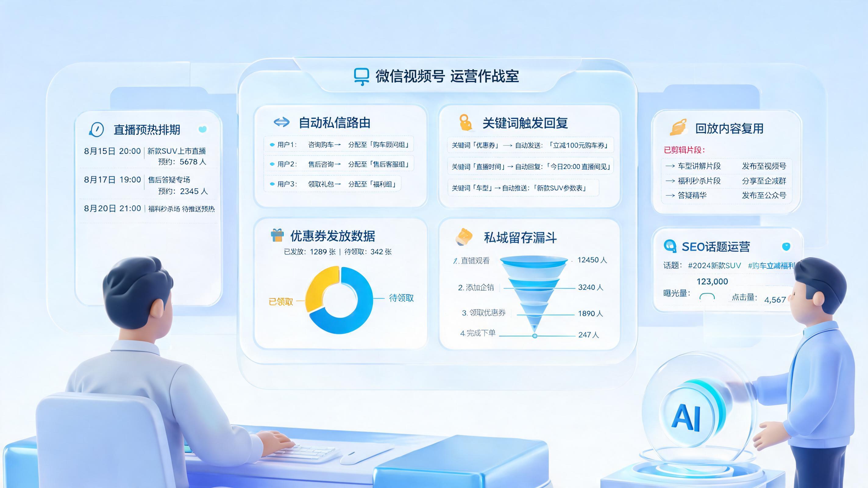 视频号直播客户自动导流方法,做好转化闭环