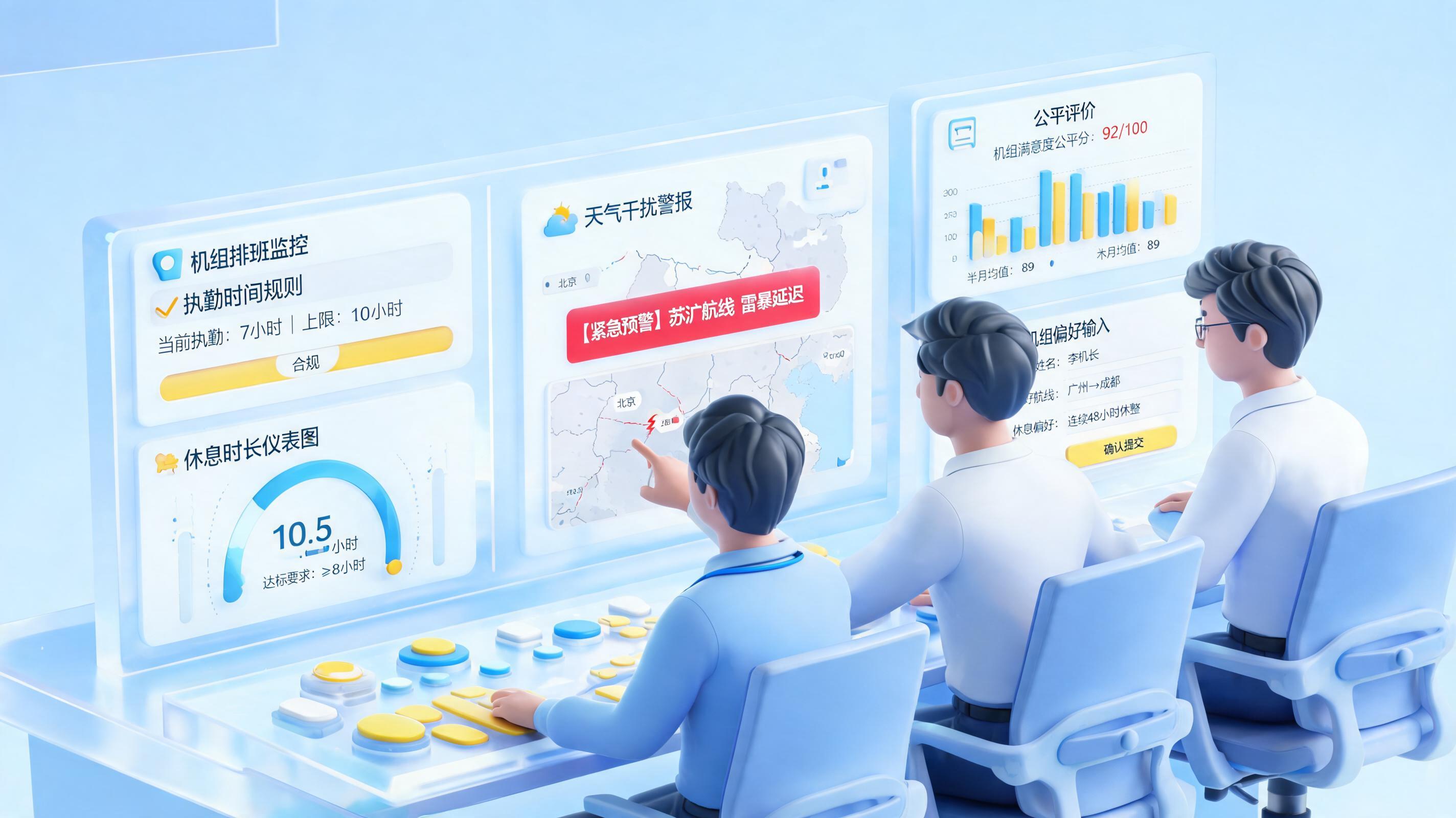 如何平衡机组排班的合规优先与人员满意度优先?兼顾安全与公平