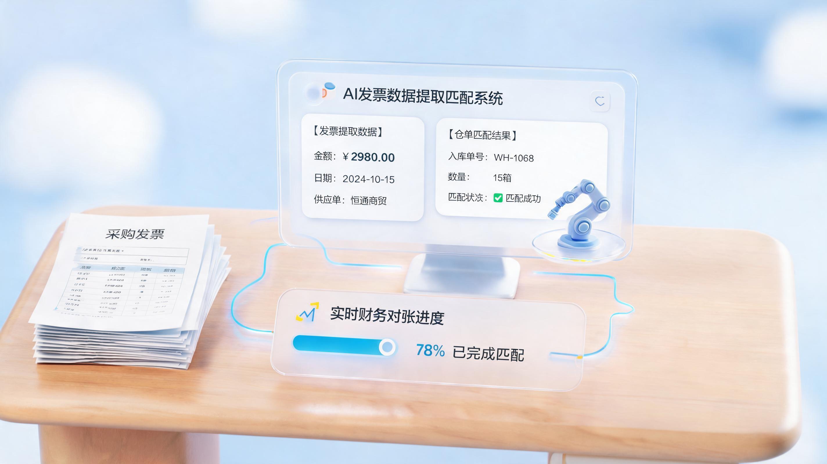 采购发票自动提取信息、匹配入库单对账怎么做？企业财务数字化解决方案_图1