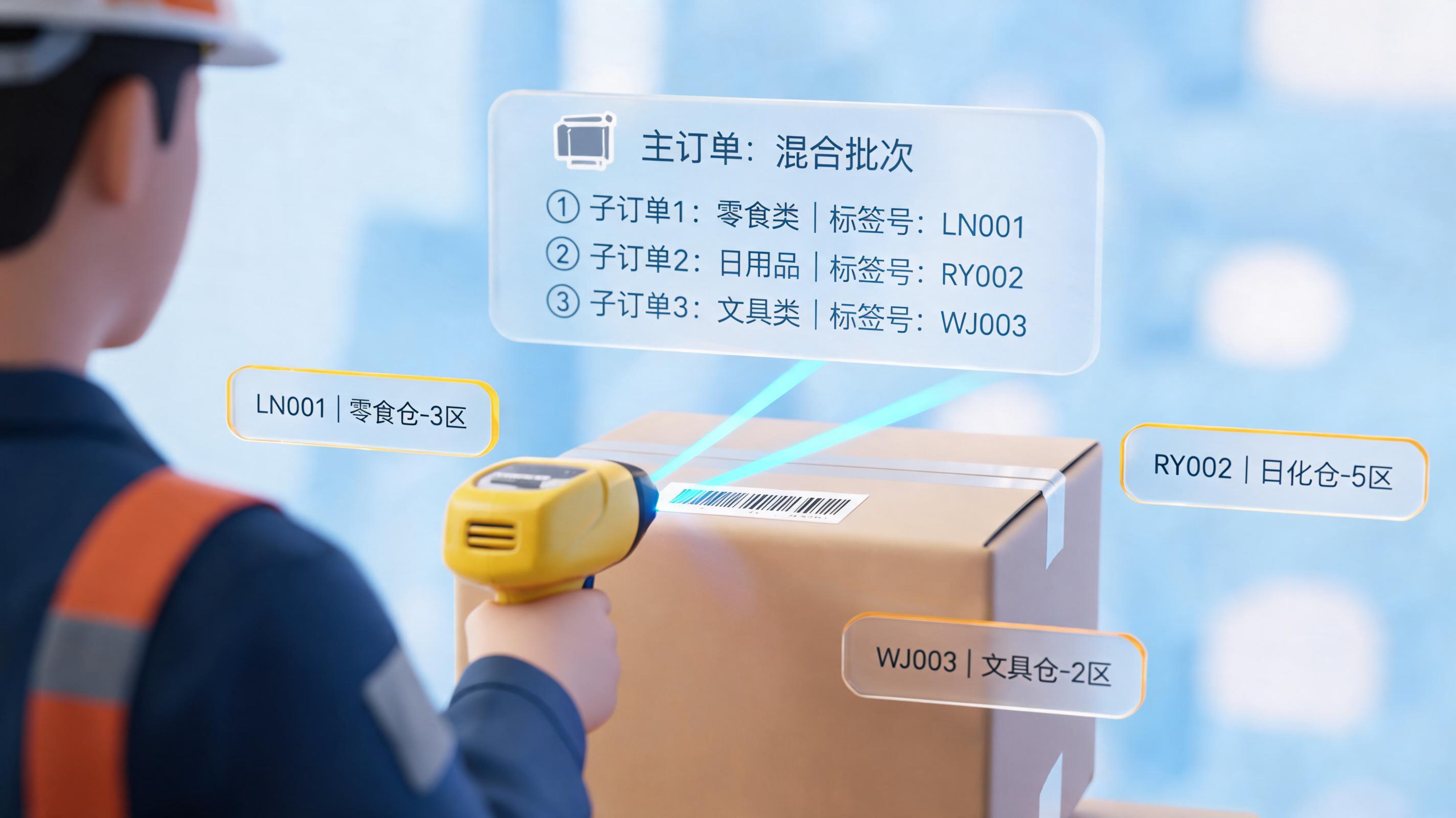 多批次混装订单如何自动拆分生成对应出货标签？