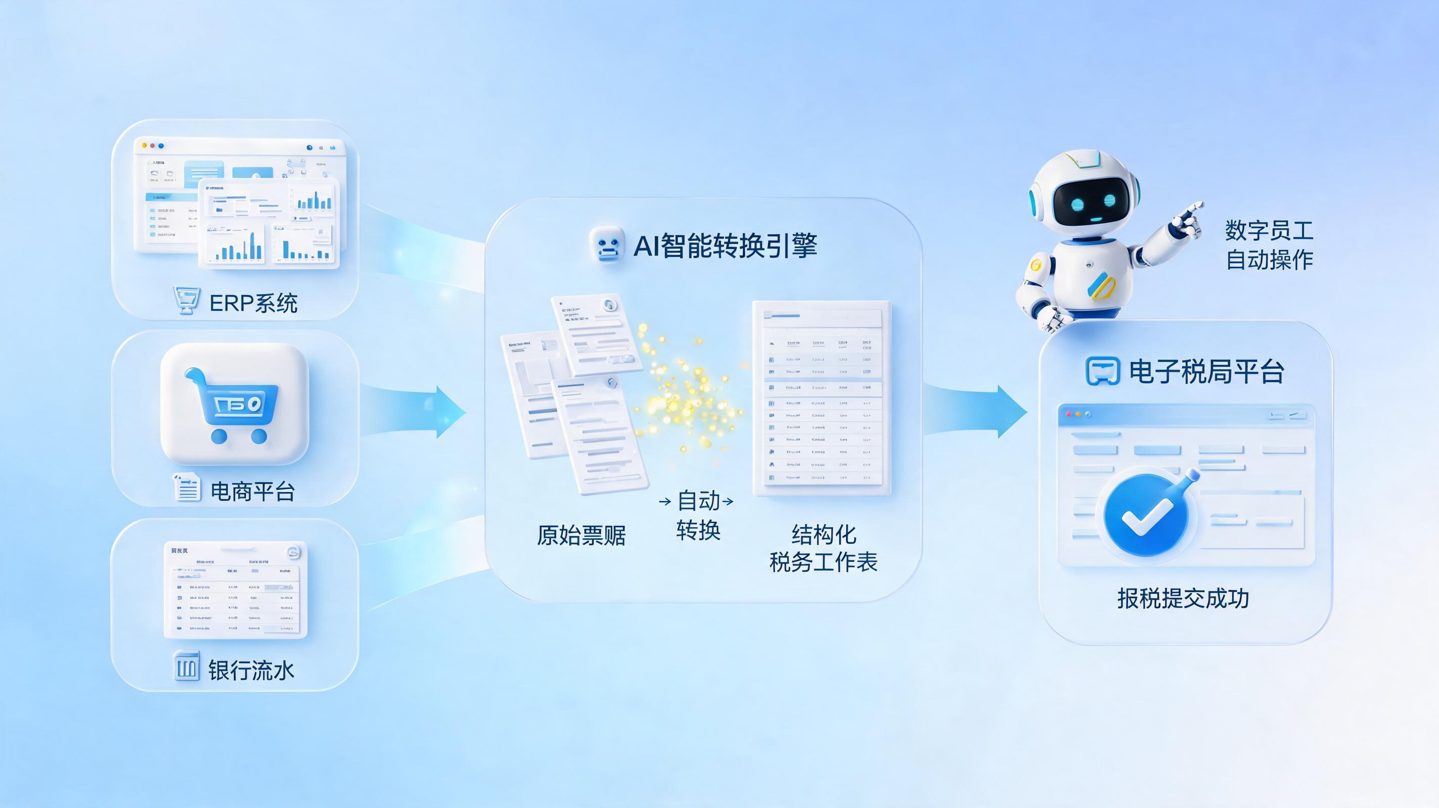 进销项自动抓取实现增值税申报,企业三步完成自动化报税