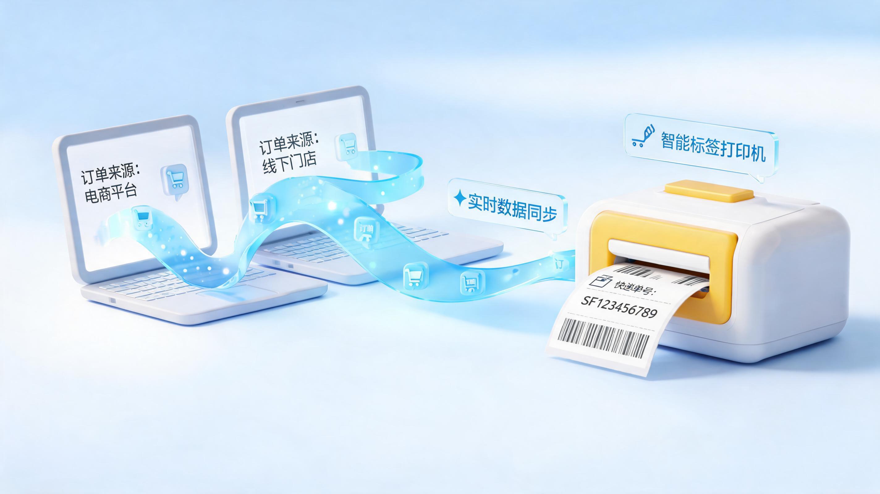 出库单数据自动同步，能一键生成出货标签吗？