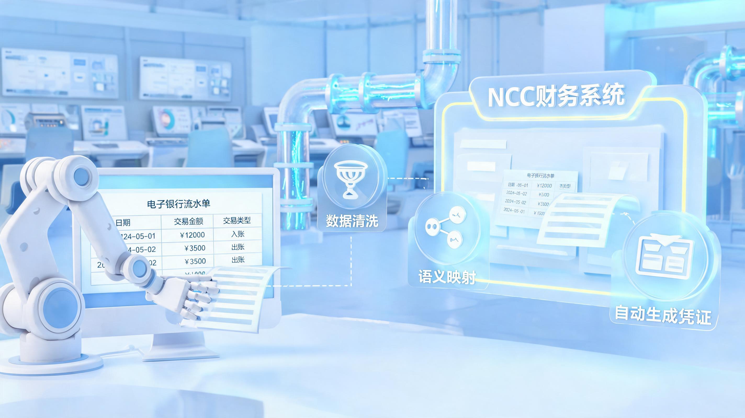 银行流水一键导入NCC:制造企业财务智能体实操指南
