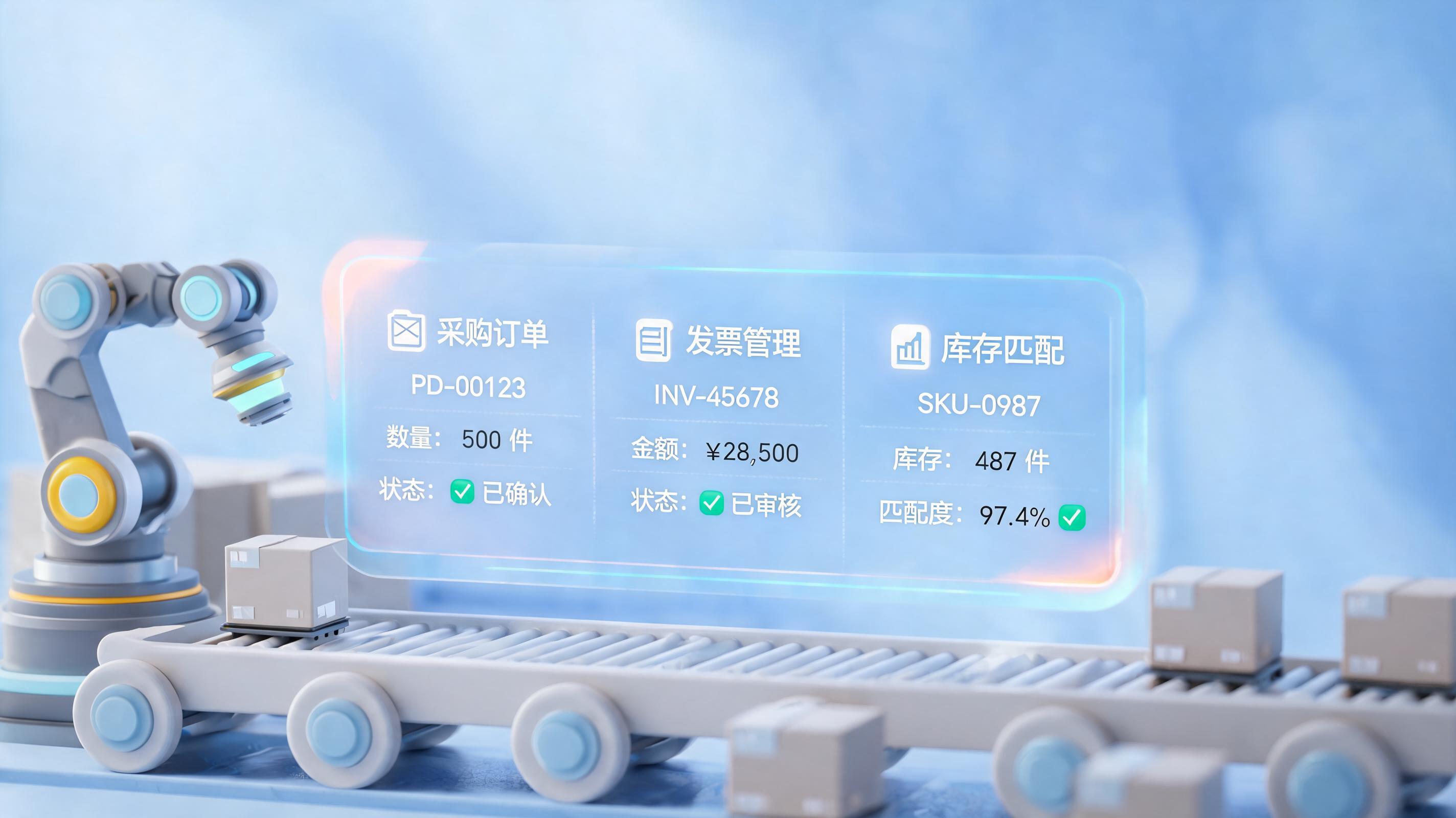 装备制造采购发票自动匹配入库对账智能流程