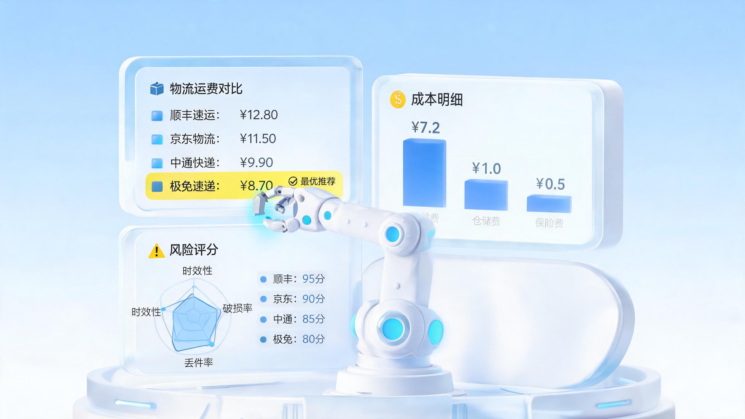 多个船公司运价对比,Agent自动推荐最优解