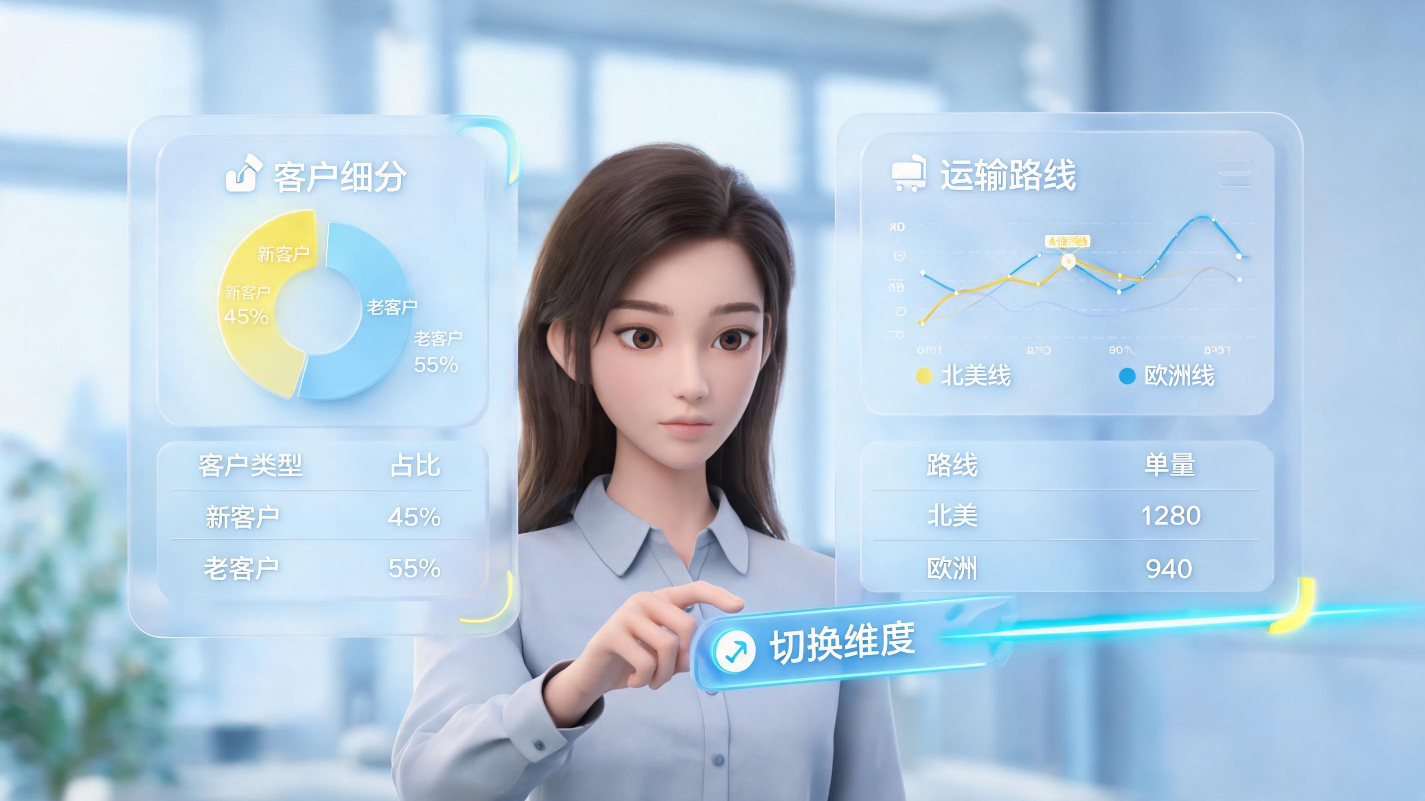 数据汇总时,维度(如按航线、按客户)能自定义配置吗?