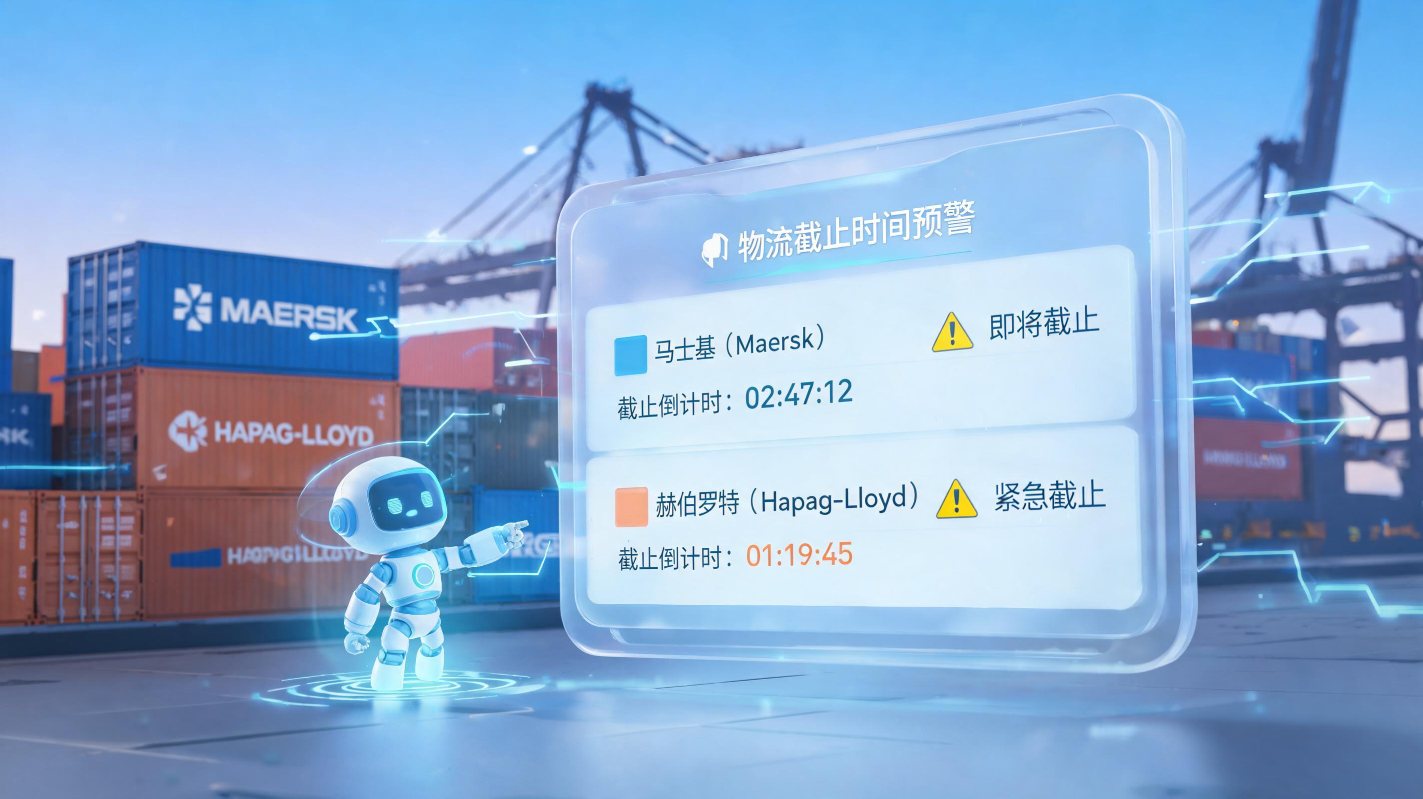 不同船公司截止时间各异，Agent能自动识别提醒吗？
