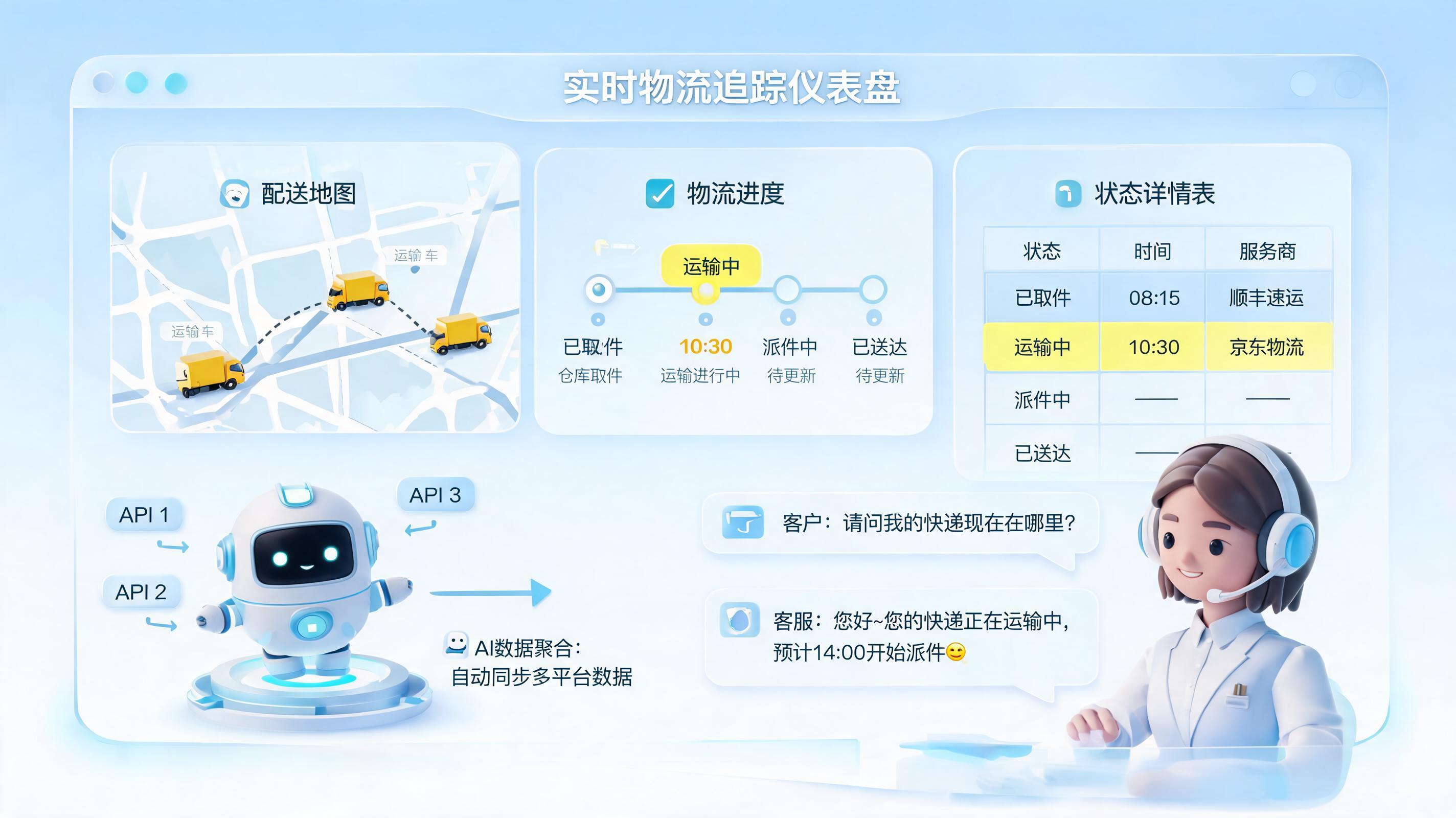 物流轨迹自动汇总成表,客服告别“盲人摸象”时代