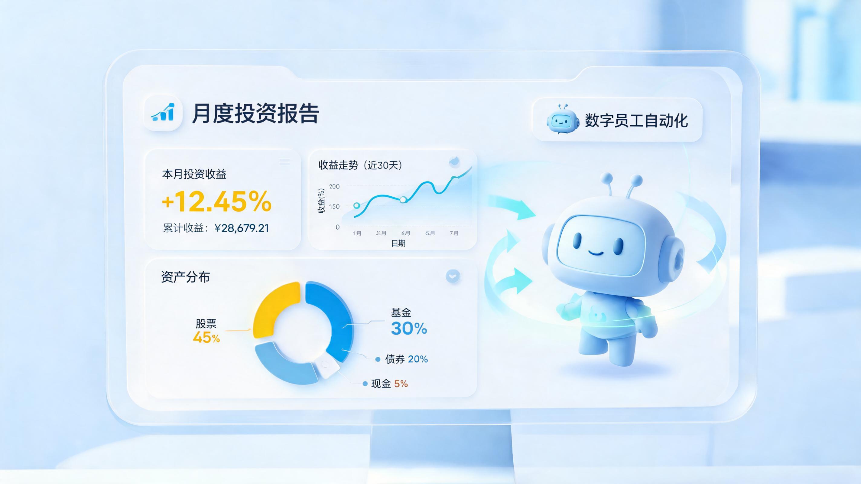 理财日报怎么月初自动生成?数字员工让财务告别加班赶工