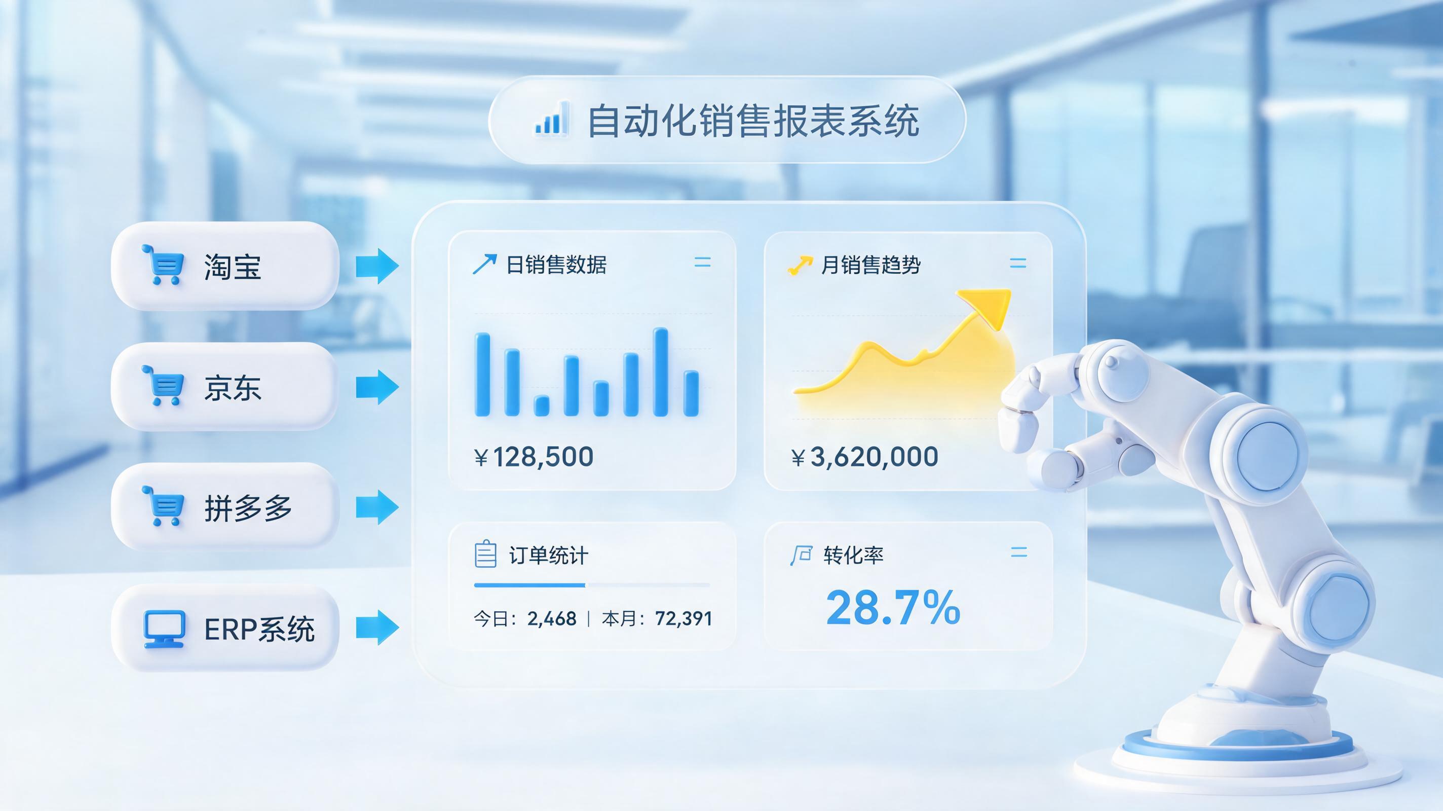 店铺日报月报怎么自动生成？告别手动复制，开启无人值守时代_图1