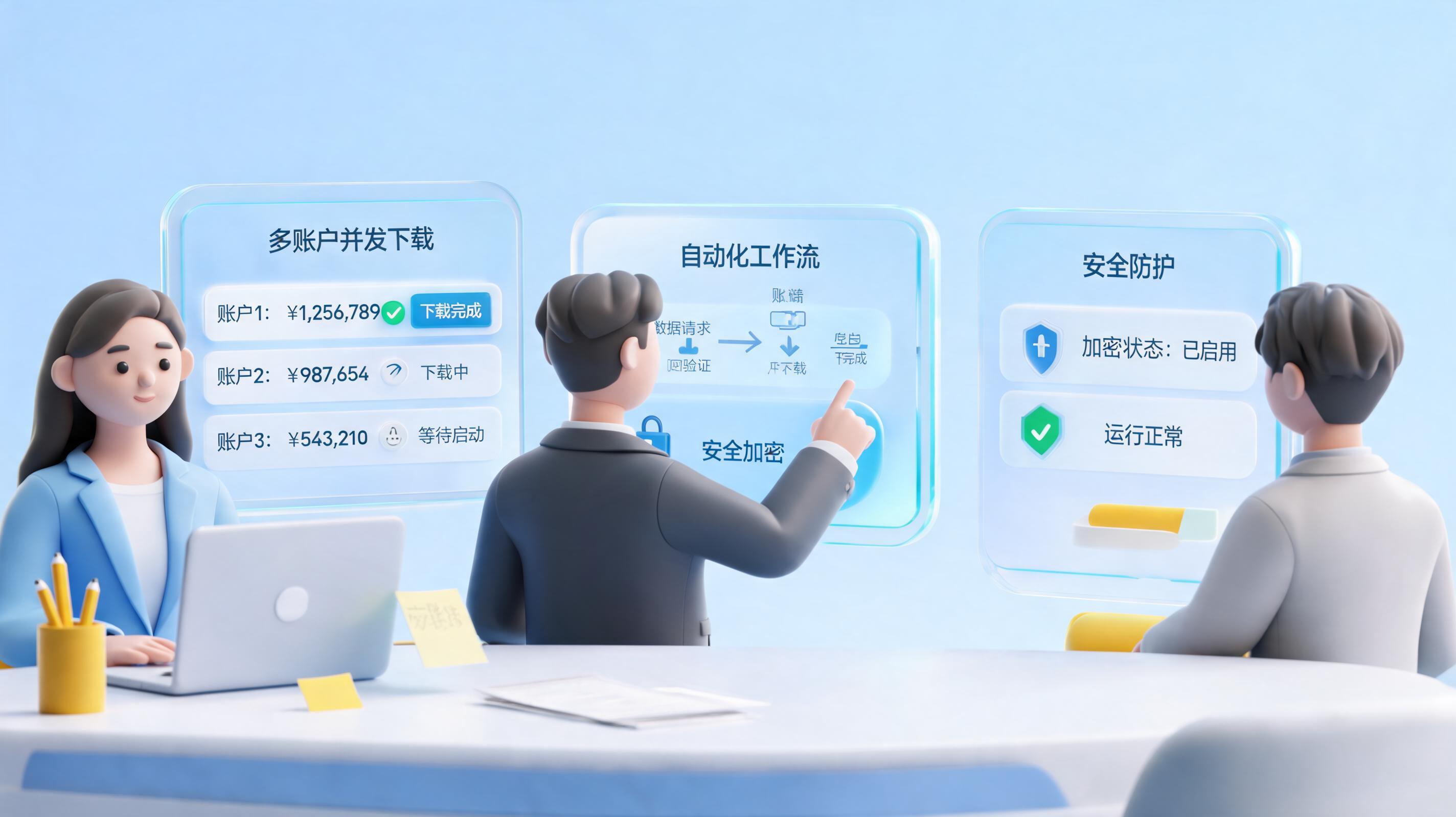 多账号网银数据并发下载,怎么设置才安全高效?