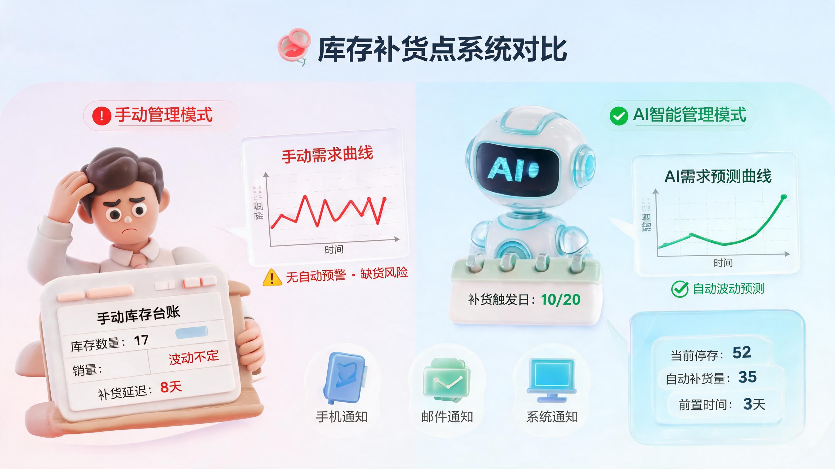 自动补货提醒条件设置:从“人盯”到“系统盯”的智能升级