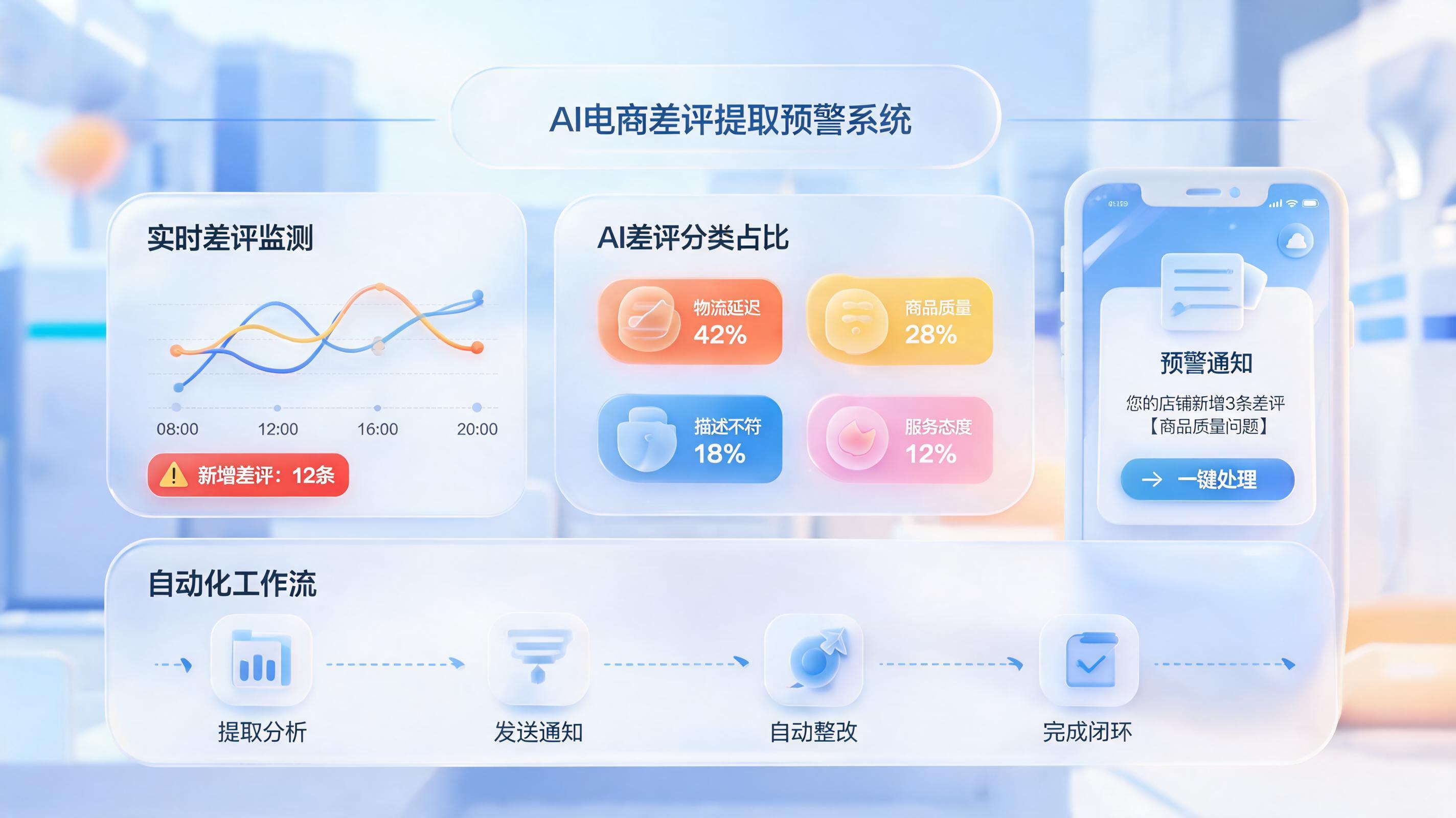 电商负面评论自动提取与通知,AI智能体如何做到实时预警?