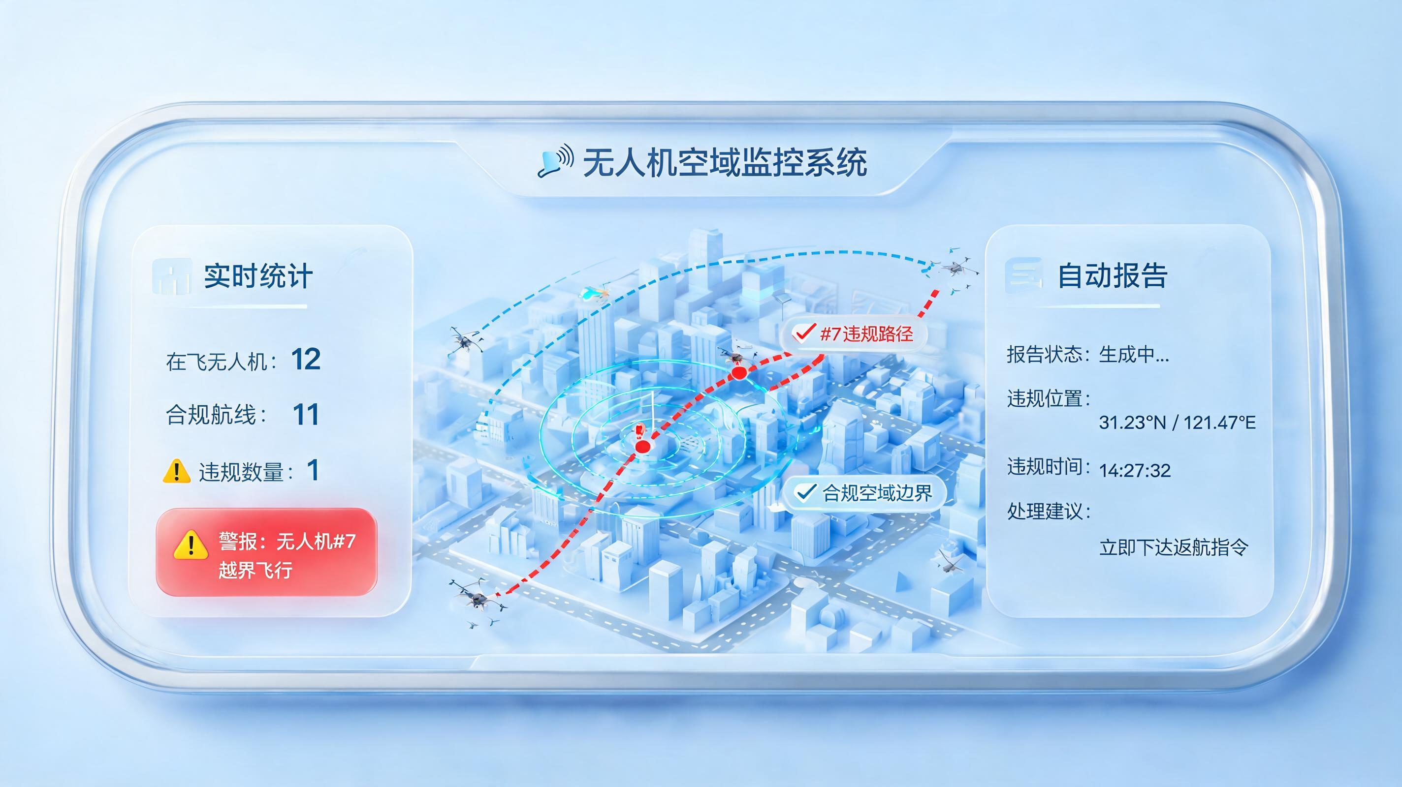 无人机偏航或越界,系统能自动预警并生成监管报表:技术已成熟落地