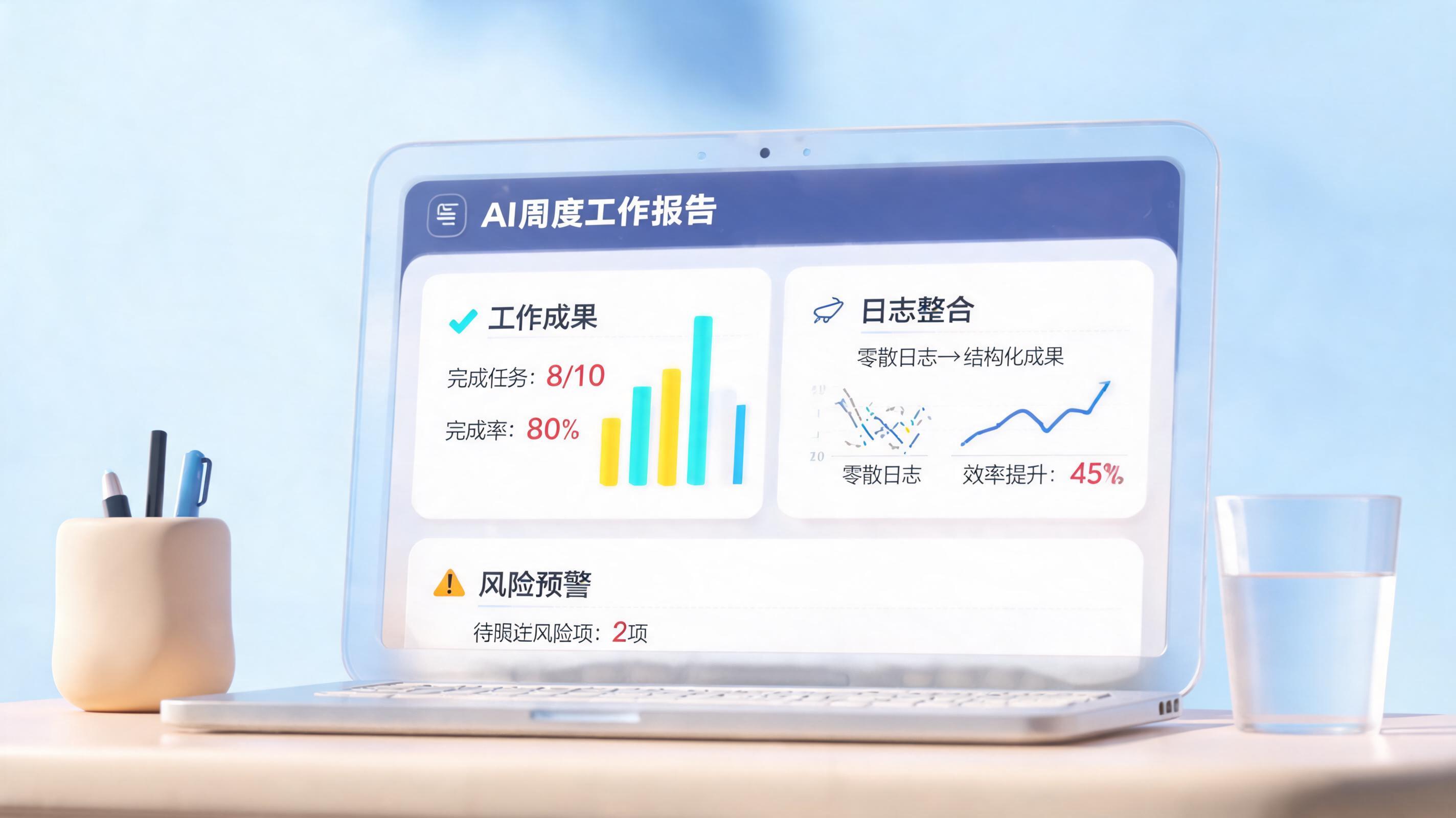 周报自动生成能不能体现工作成果和问题，而不是简单罗列？