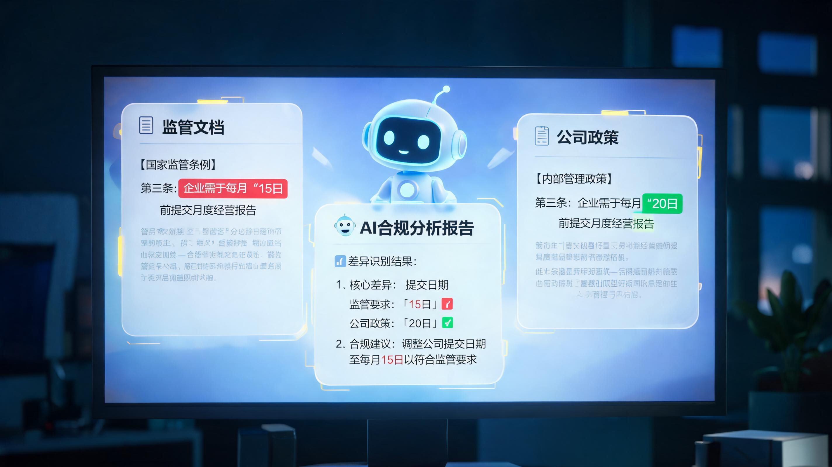监管新规来了,内部制度差异点能自动分析吗?