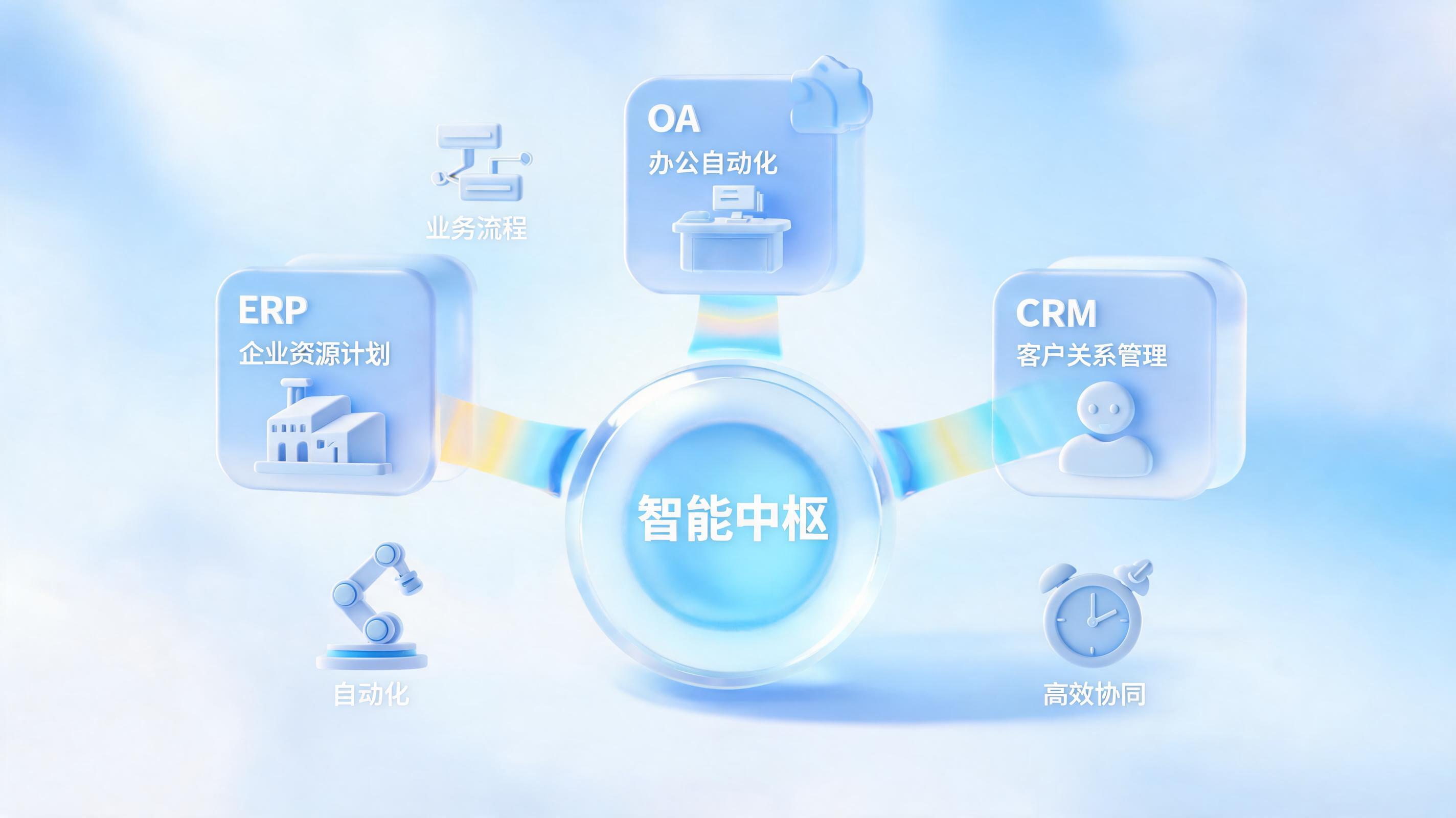 多系统数据孤岛协同效率低怎么办？Agent打通ERP OA CRM实现跨系统自动流转