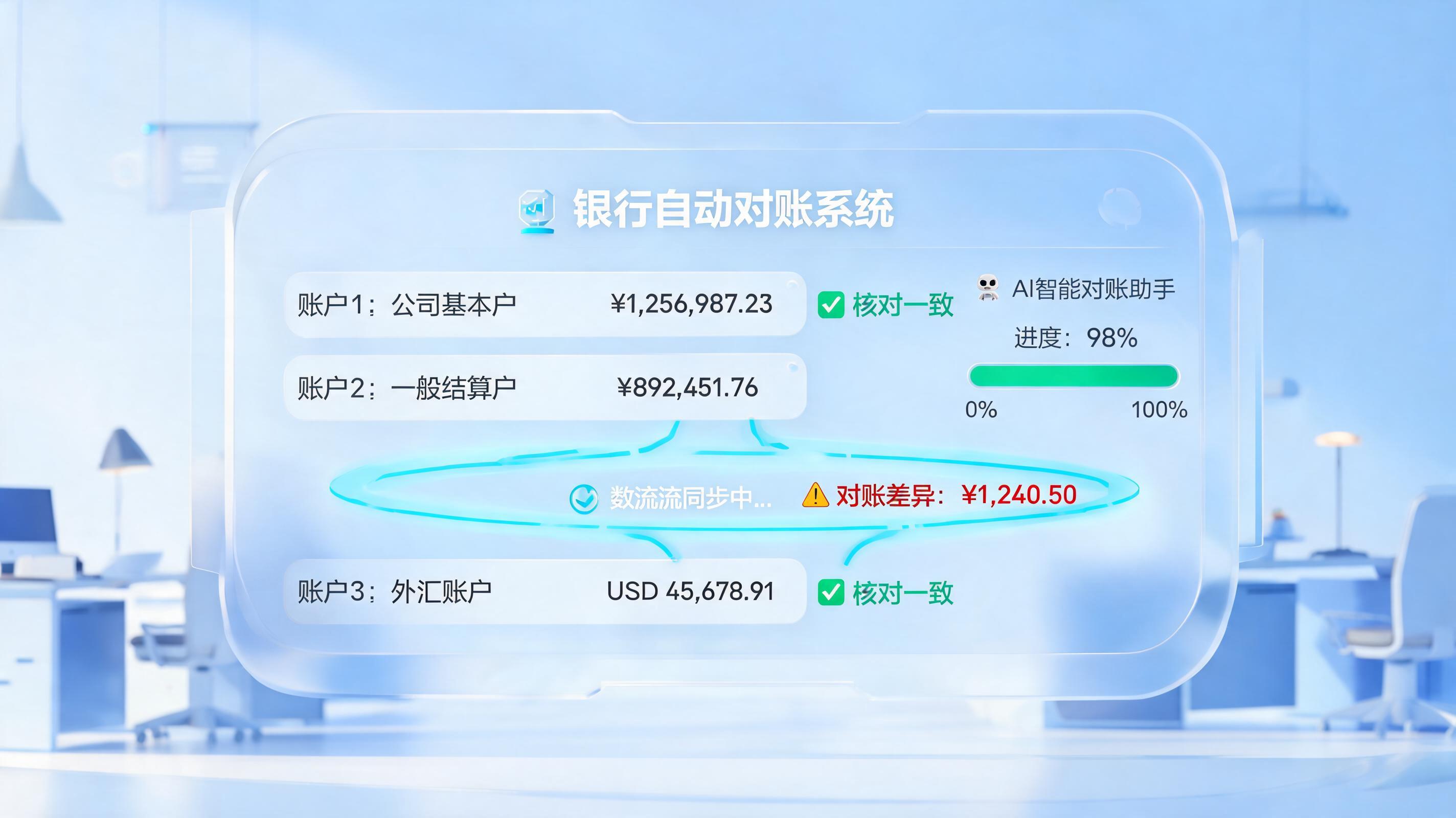 银行流水对账耗时费力？Agent网银对账替代人工逐笔核对