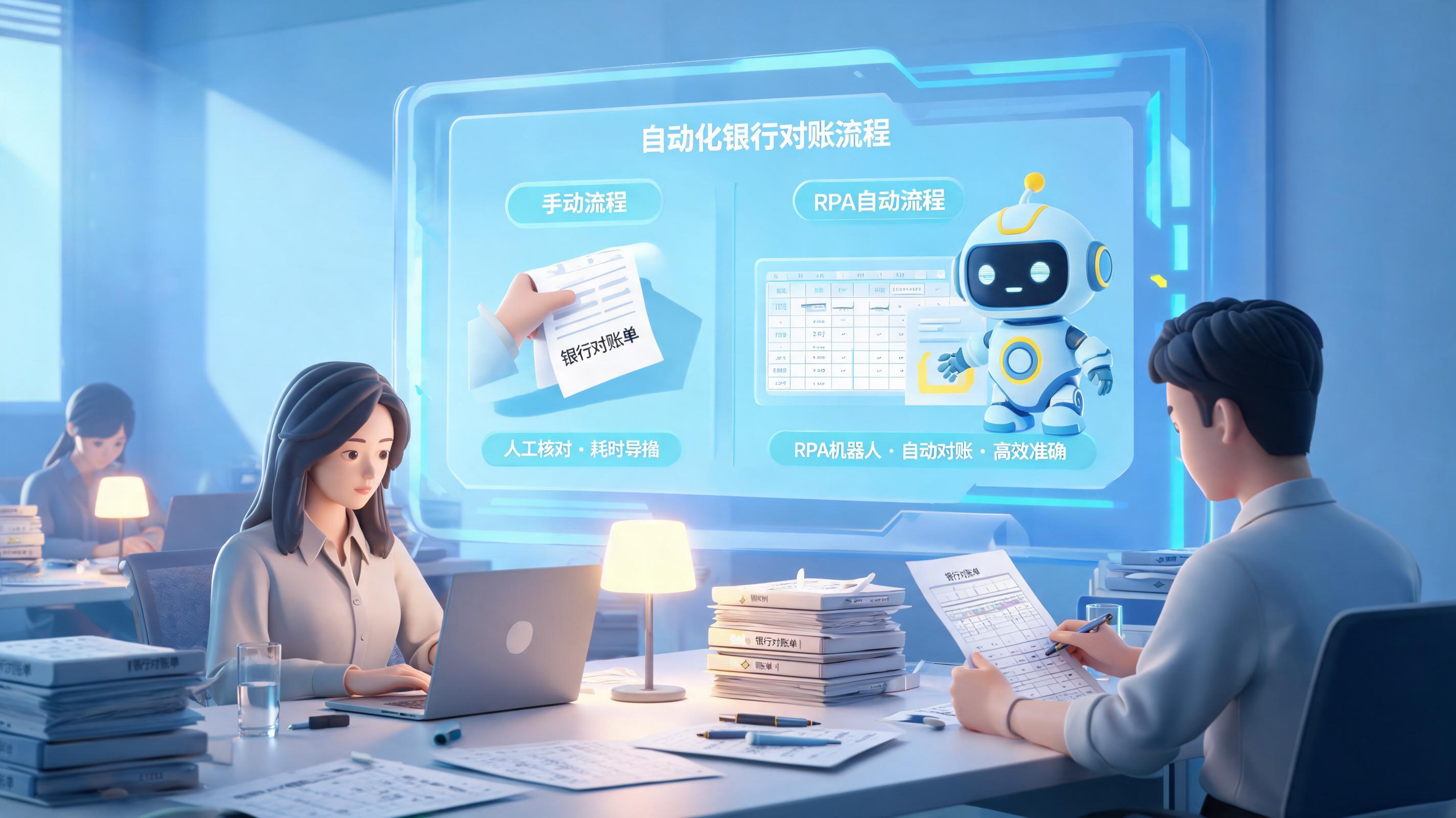 集团多主体银行账号管理难?RPA机器人统一执行银企对账报送结果