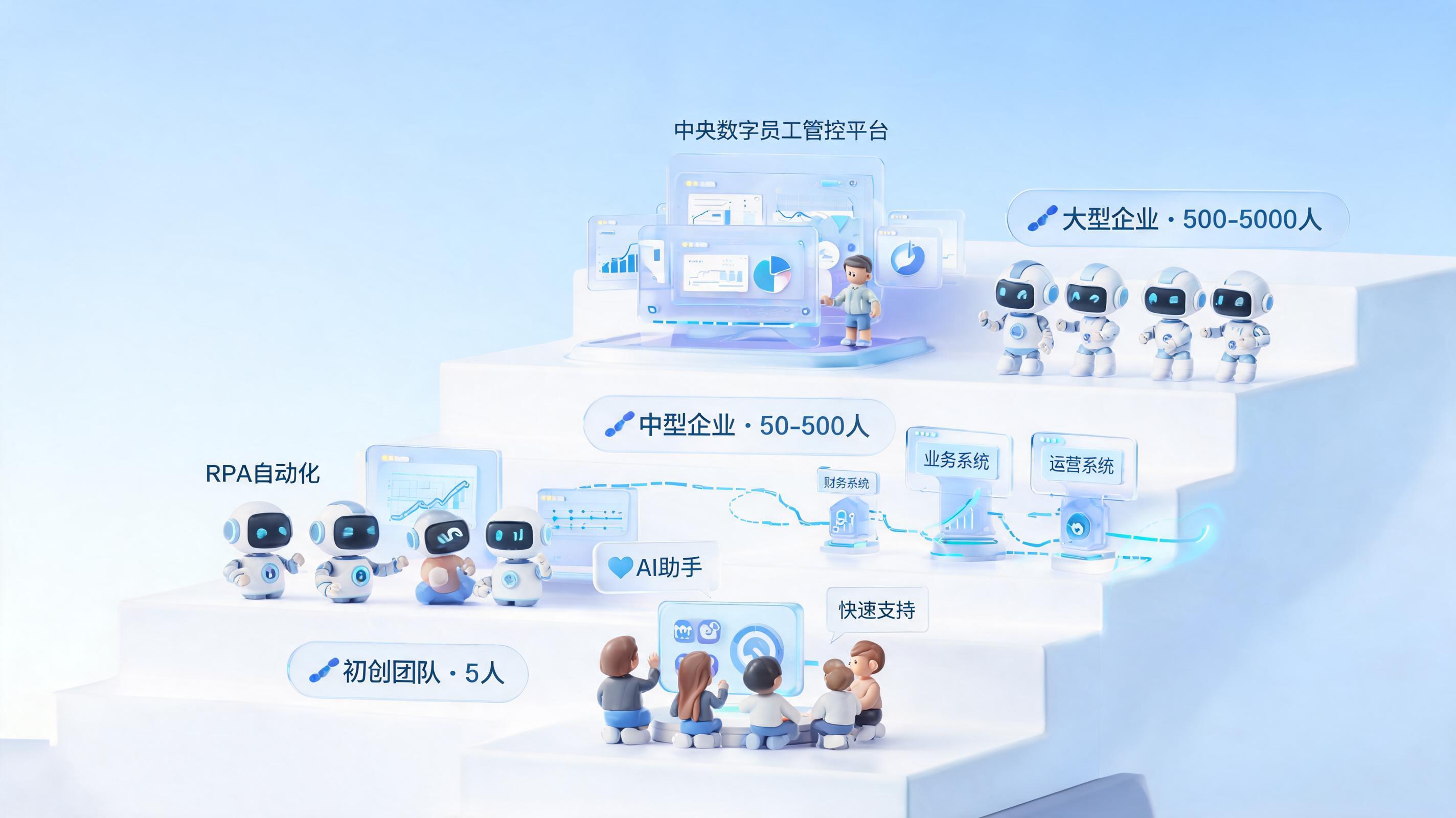 从 5 人到 5000 人：不同规模企业的 Agent 选型阶梯