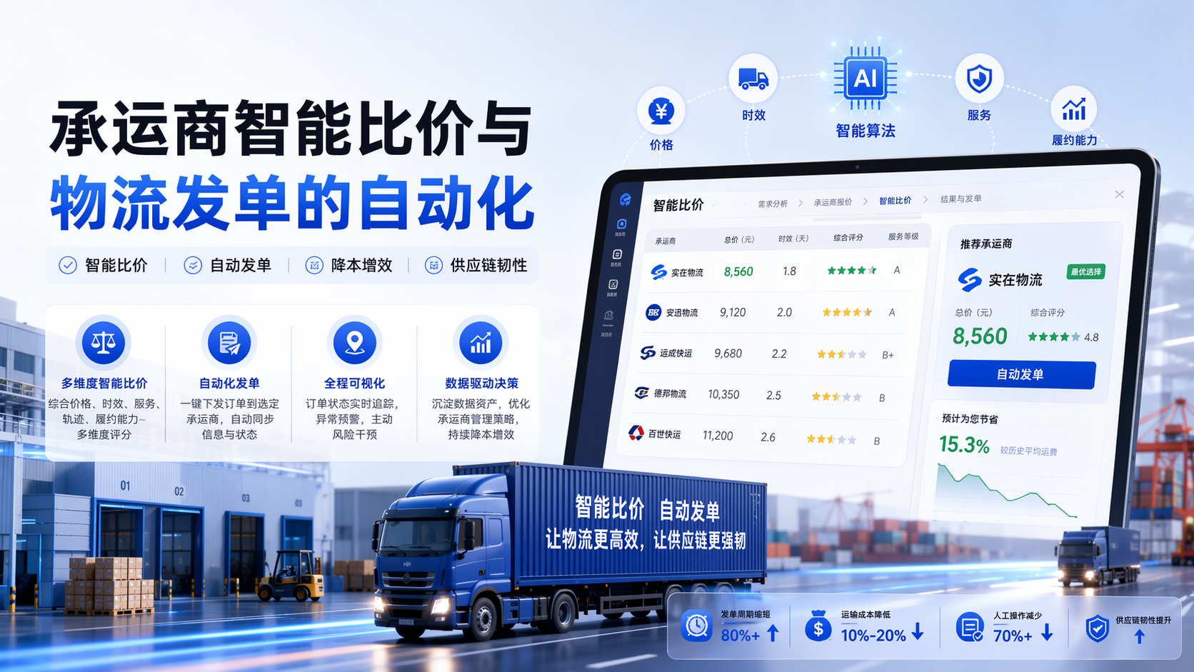承运商智能比价与物流发单的自动化