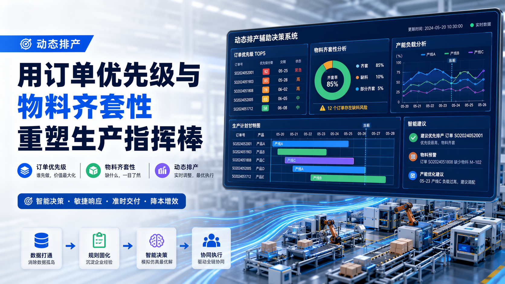 动态排产:用订单优先级与物料齐套性重塑生产指挥棒
