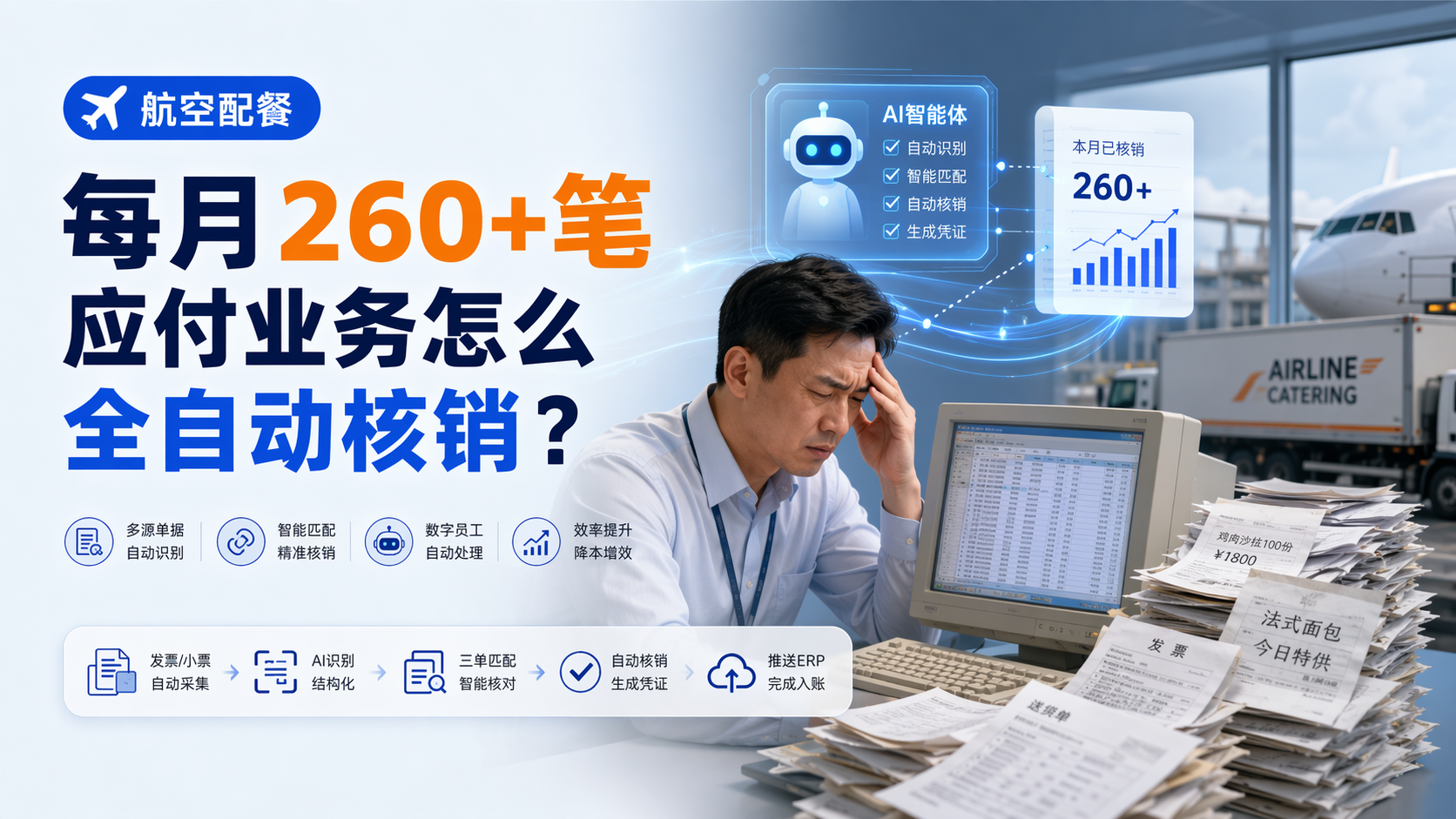[航空配餐]每月260+笔应付业务怎么全自动核销？