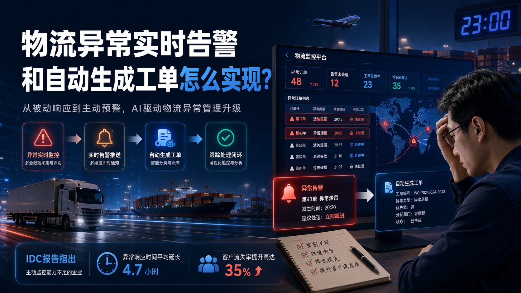 物流异常实时告警和自动生成工单怎么实现?