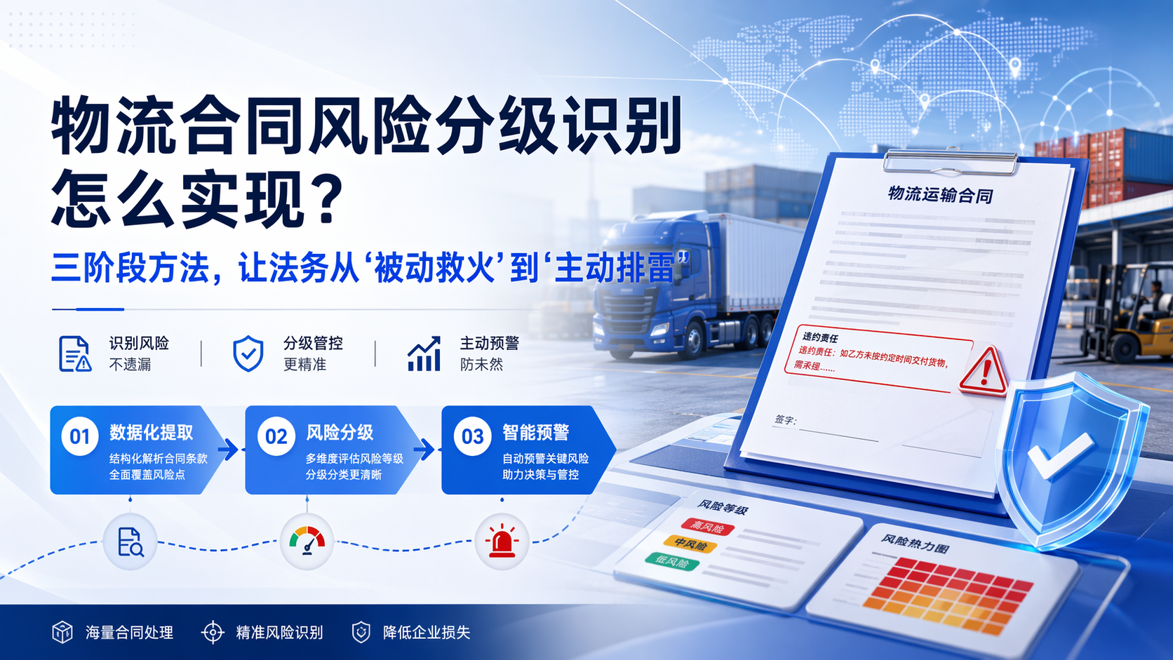 物流合同风险分级识别怎么实现?三阶段方法,让法务从‘被动救火’到‘主动排雷’