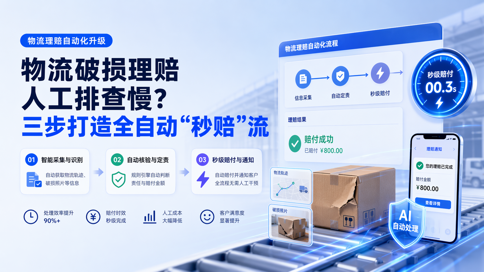 物流破损理赔人工排查慢？三步打造全自动“秒赔”流