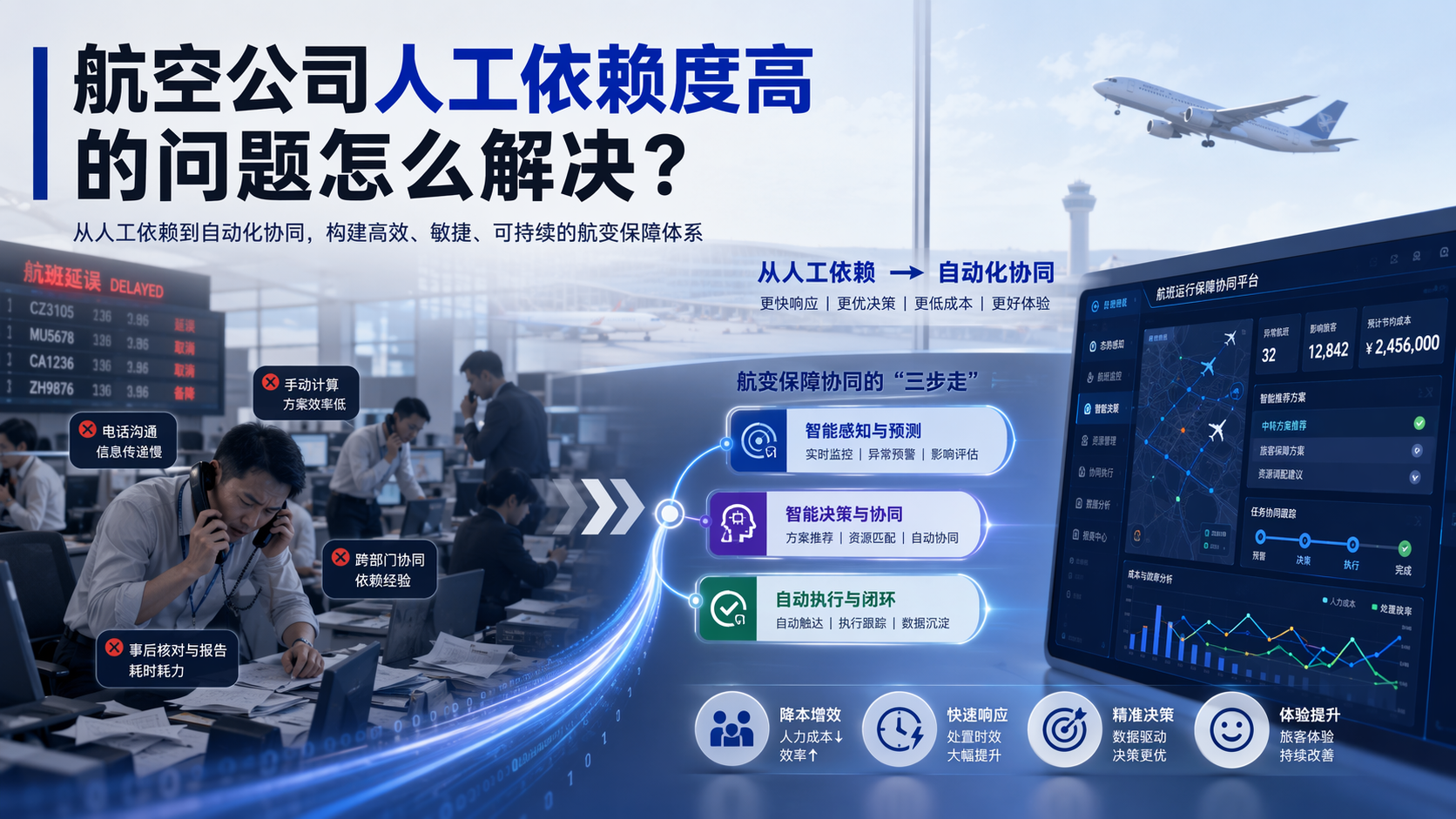 航空公司人工依赖度高的问题怎么解决？