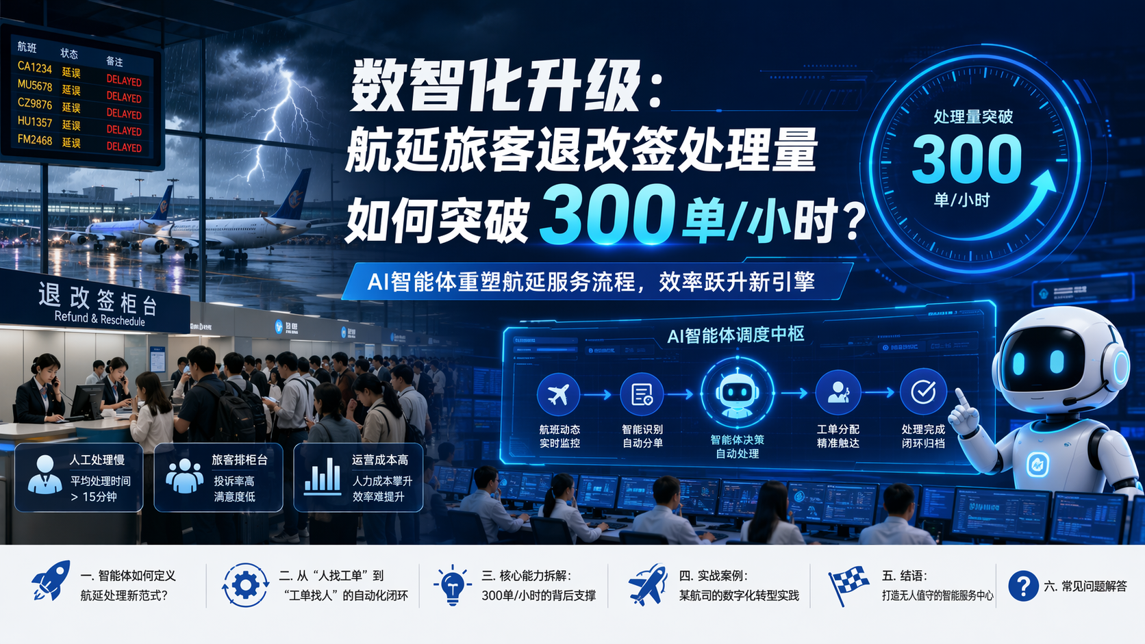数智化升级：航延旅客退改签处理量如何突破300单/小时？