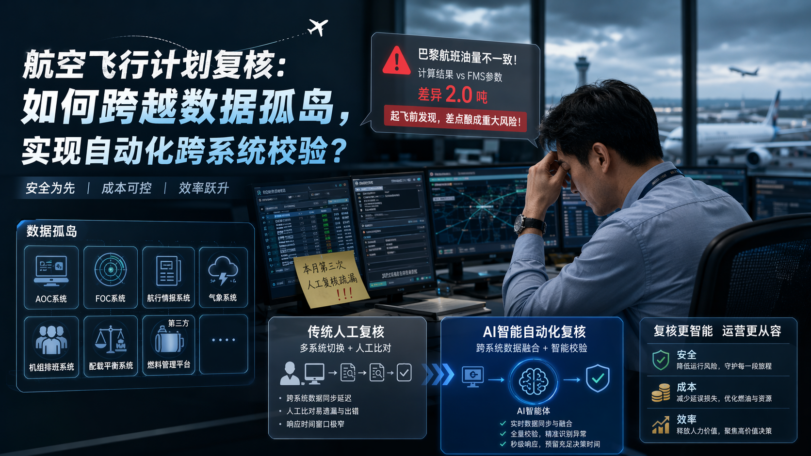 航空飞行计划复核：如何跨越数据孤岛，实现自动化跨系统校验？_图1