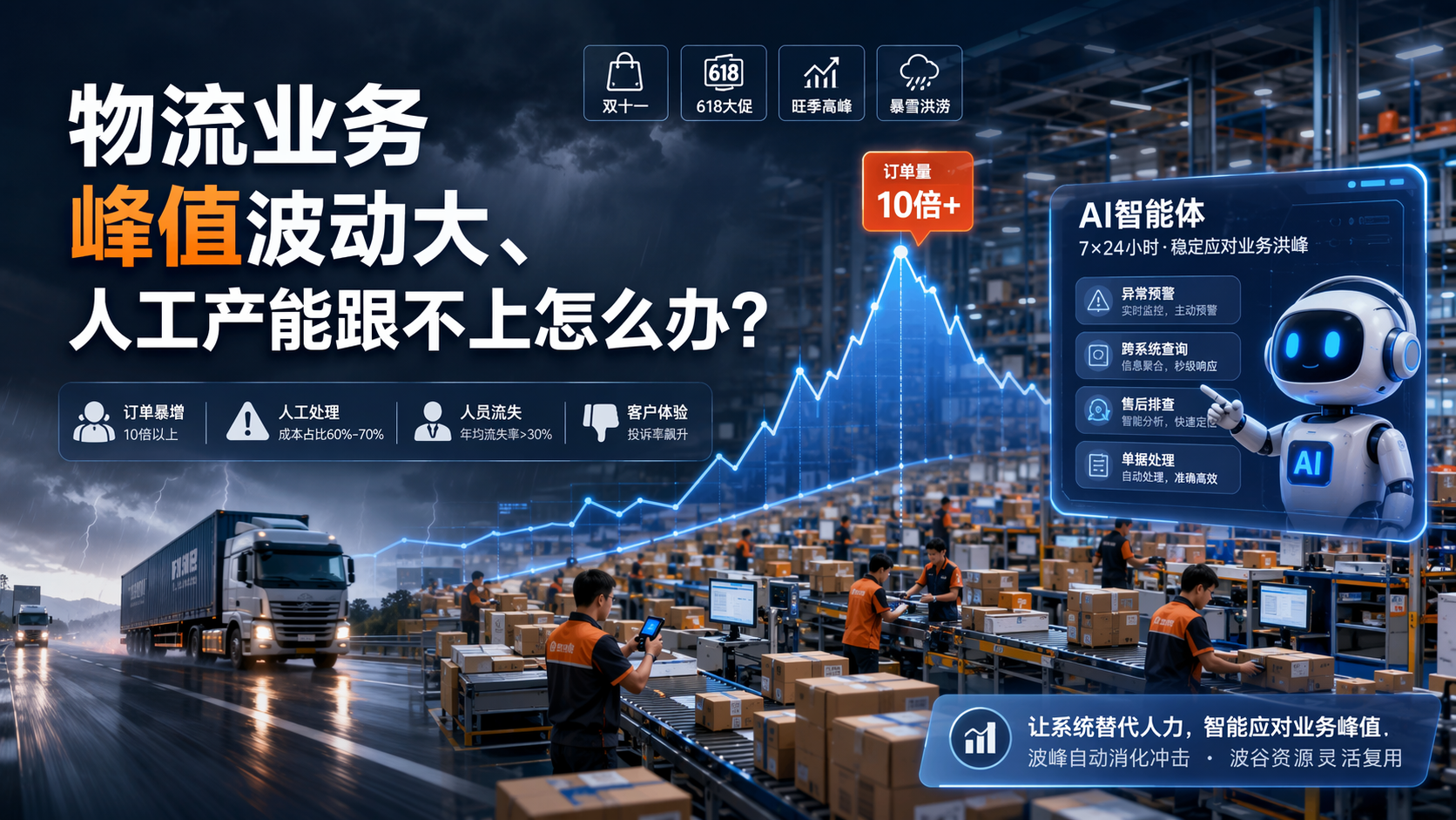 物流业务峰值波动大、人工产能跟不上怎么办？_图1