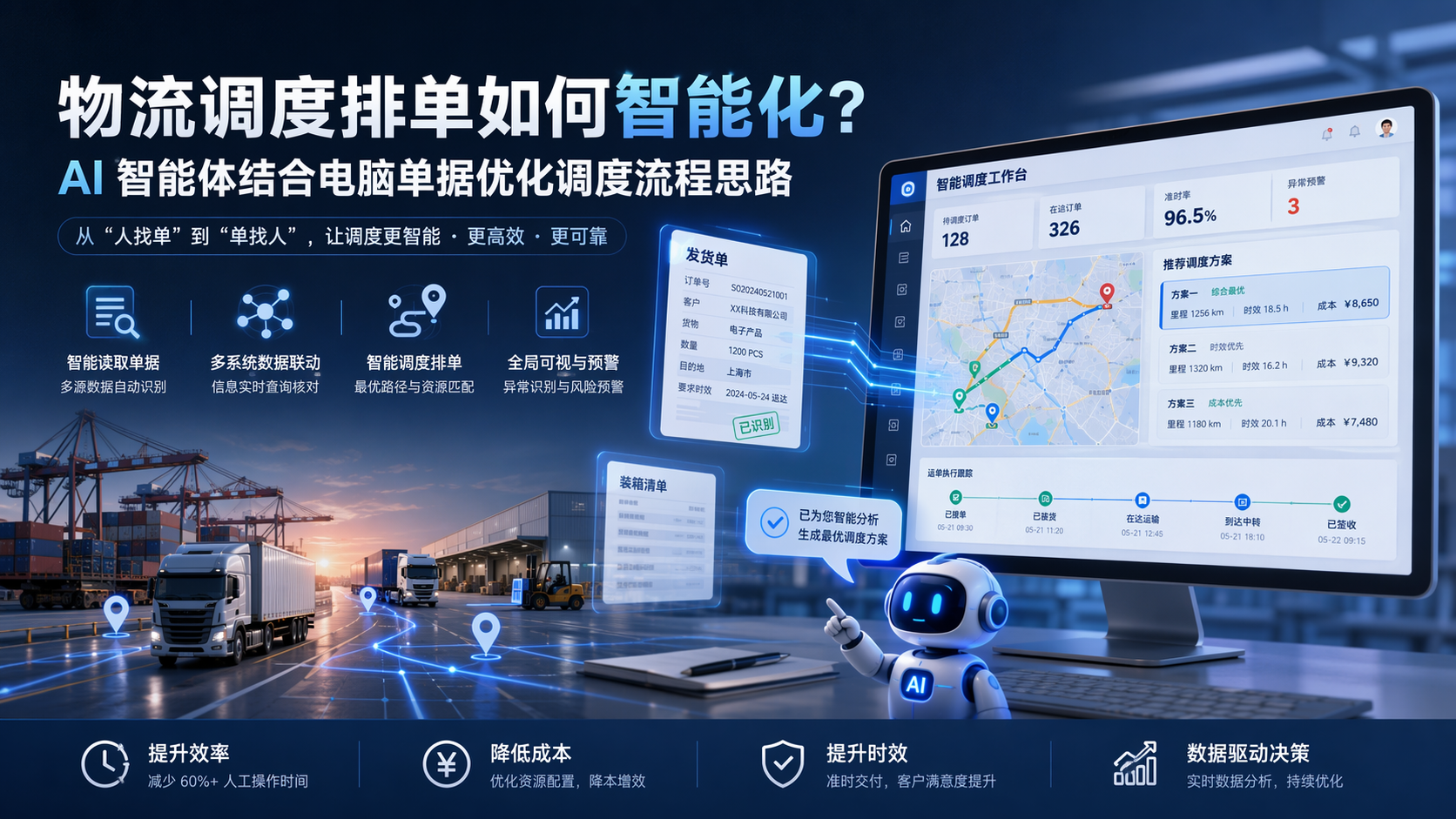 物流调度排单如何智能化？AI 智能体结合电脑单据优化调度流程思路