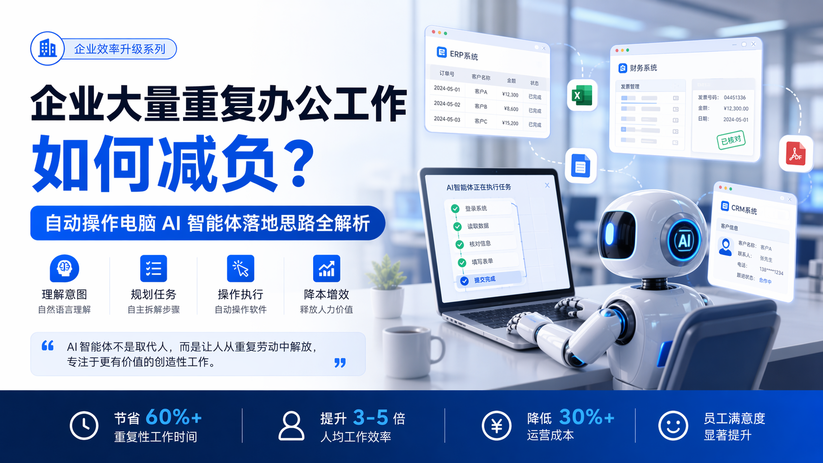 🏢 企业大量重复办公工作如何减负？自动操作电脑 AI 智能体落地思路全解析
