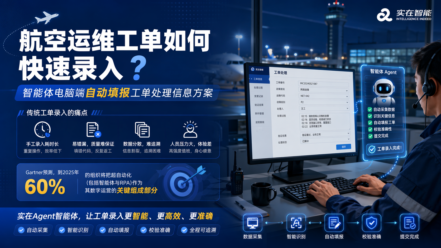 航空运维工单如何快速录入？智能体电脑端自动填报工单处理信息方案