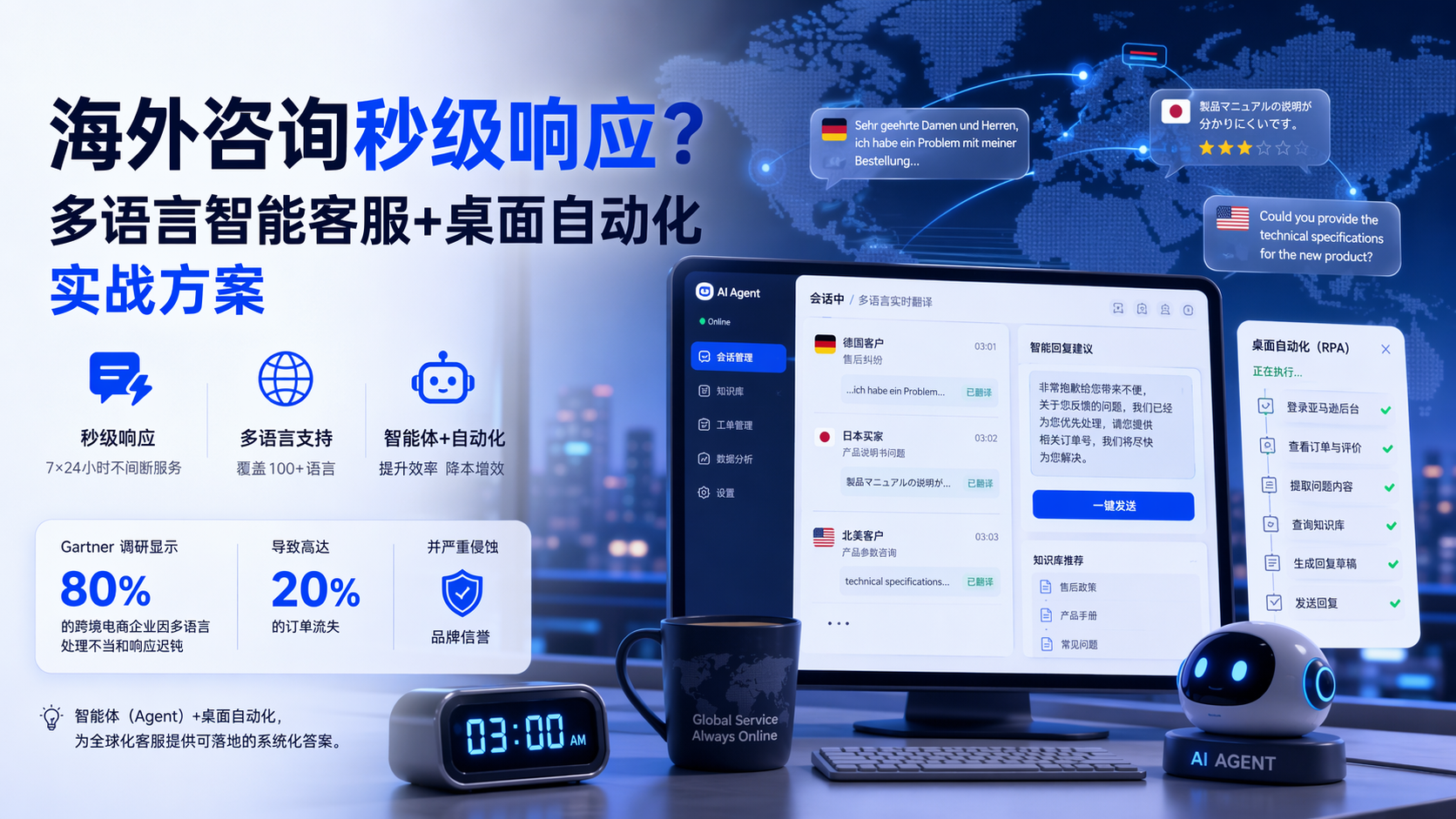 海外咨询秒级响应？多语言智能客服+桌面自动化实战方案_图1