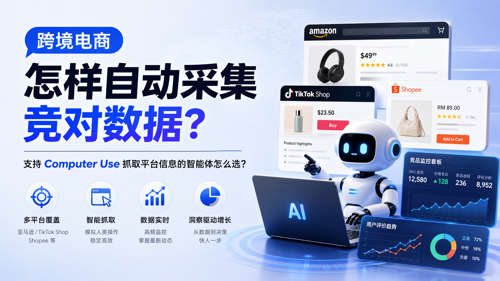 跨境电商怎样自动采集竞对数据？支持 Computer Use 抓取平台信息的智能体怎么选