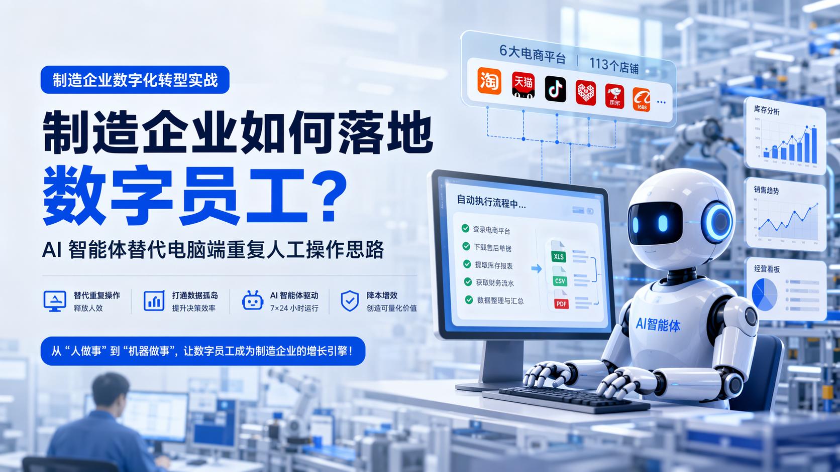 制造企业如何落地数字员工？AI 智能体替代电脑端重复人工操作思路