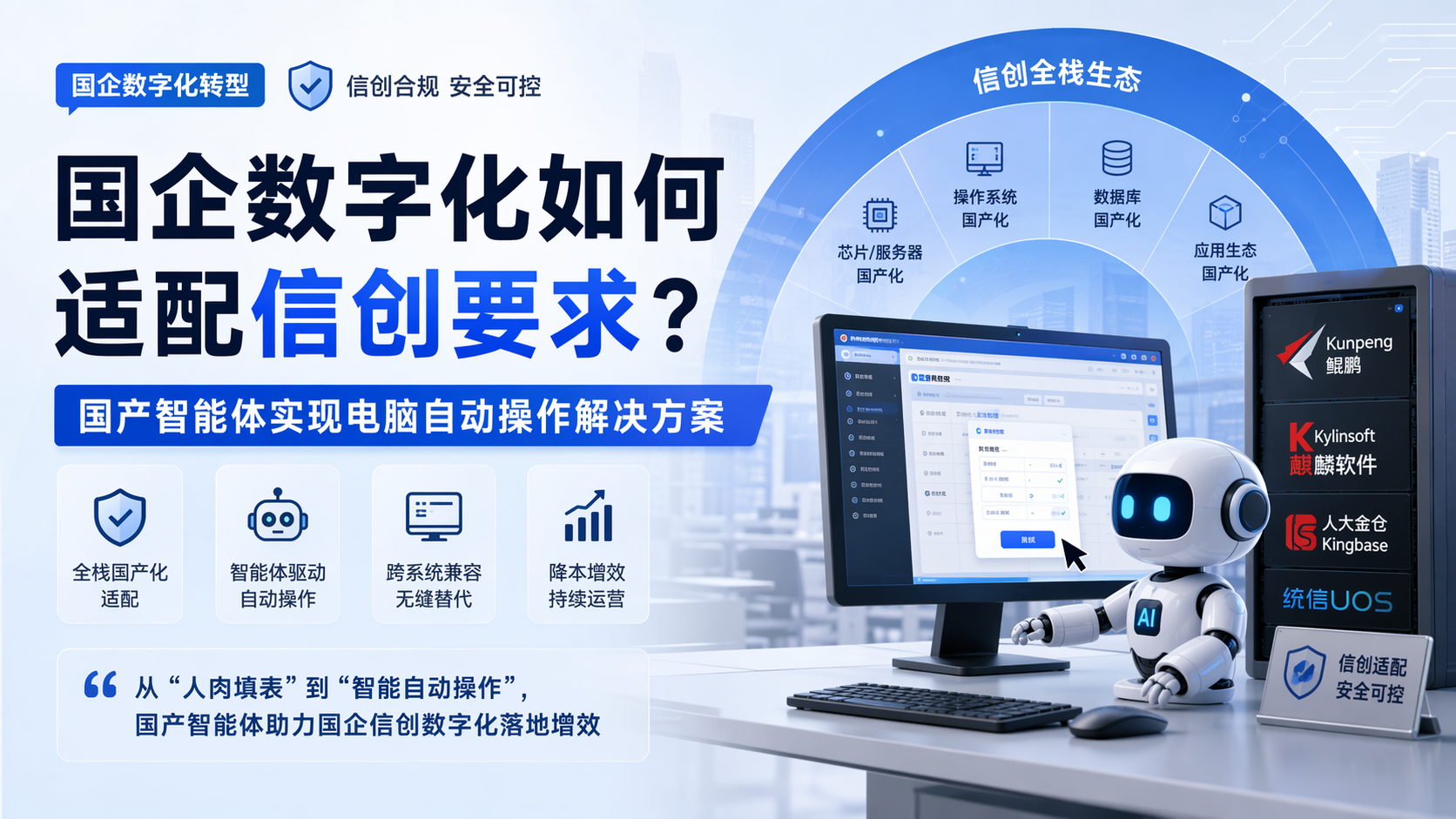 国企数字化如何适配信创要求？国产智能体实现电脑自动操作解决方案