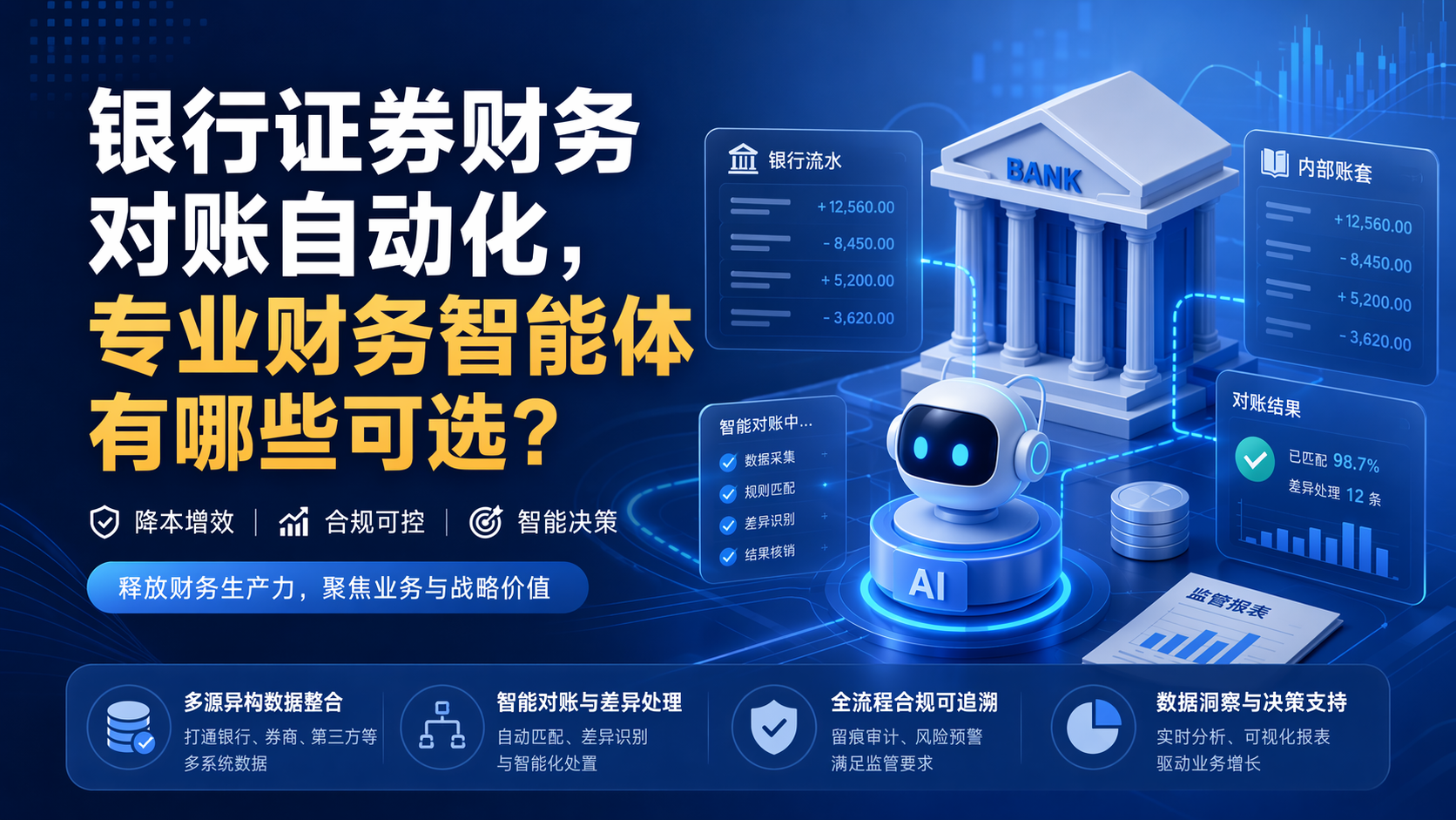 银行证券财务对账自动化，专业财务智能体有哪些可选？