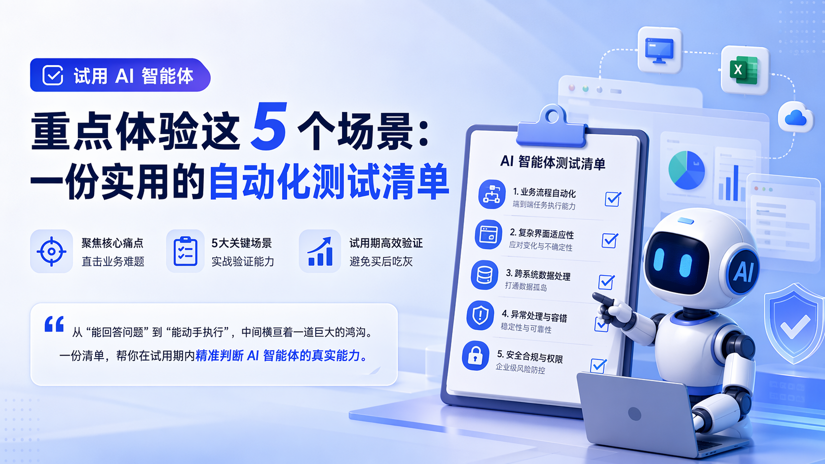 试用 AI 智能体，重点体验这5个场景：一份实用的自动化测试清单