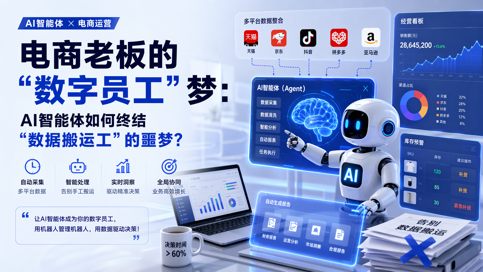 电商老板的“数字员工”梦:AI智能体如何终结“数据搬运工”的噩梦?
