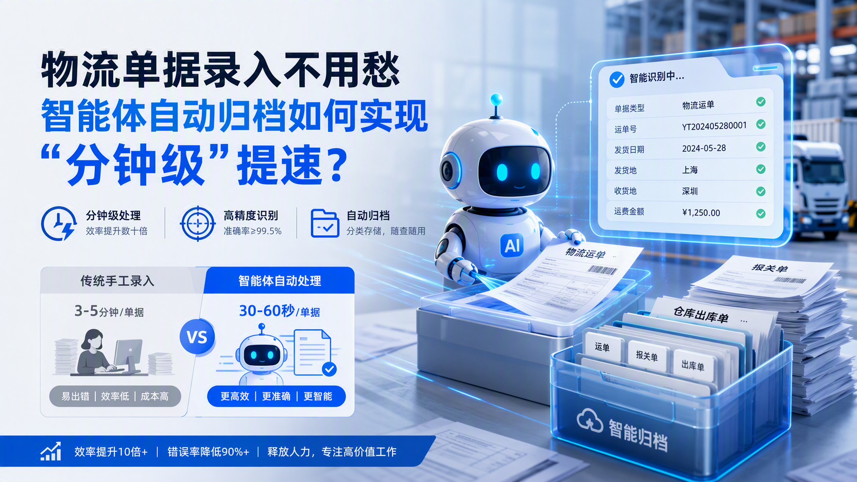 物流单据录入不用愁,智能体自动归档如何实现“分钟级”提速?